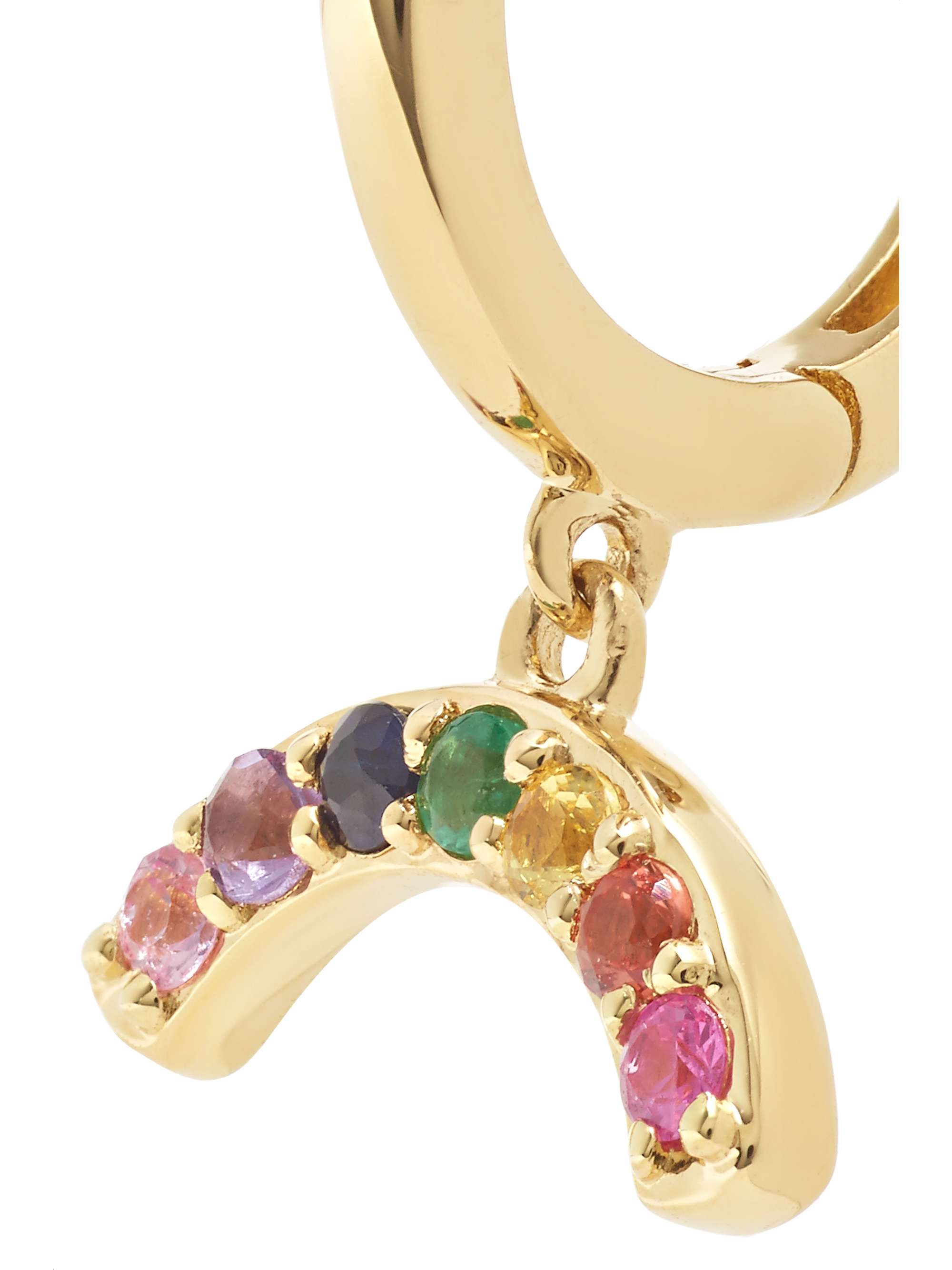 ANDREA FOHRMAN Rainbow 18-karat gold sapphire hoop earring