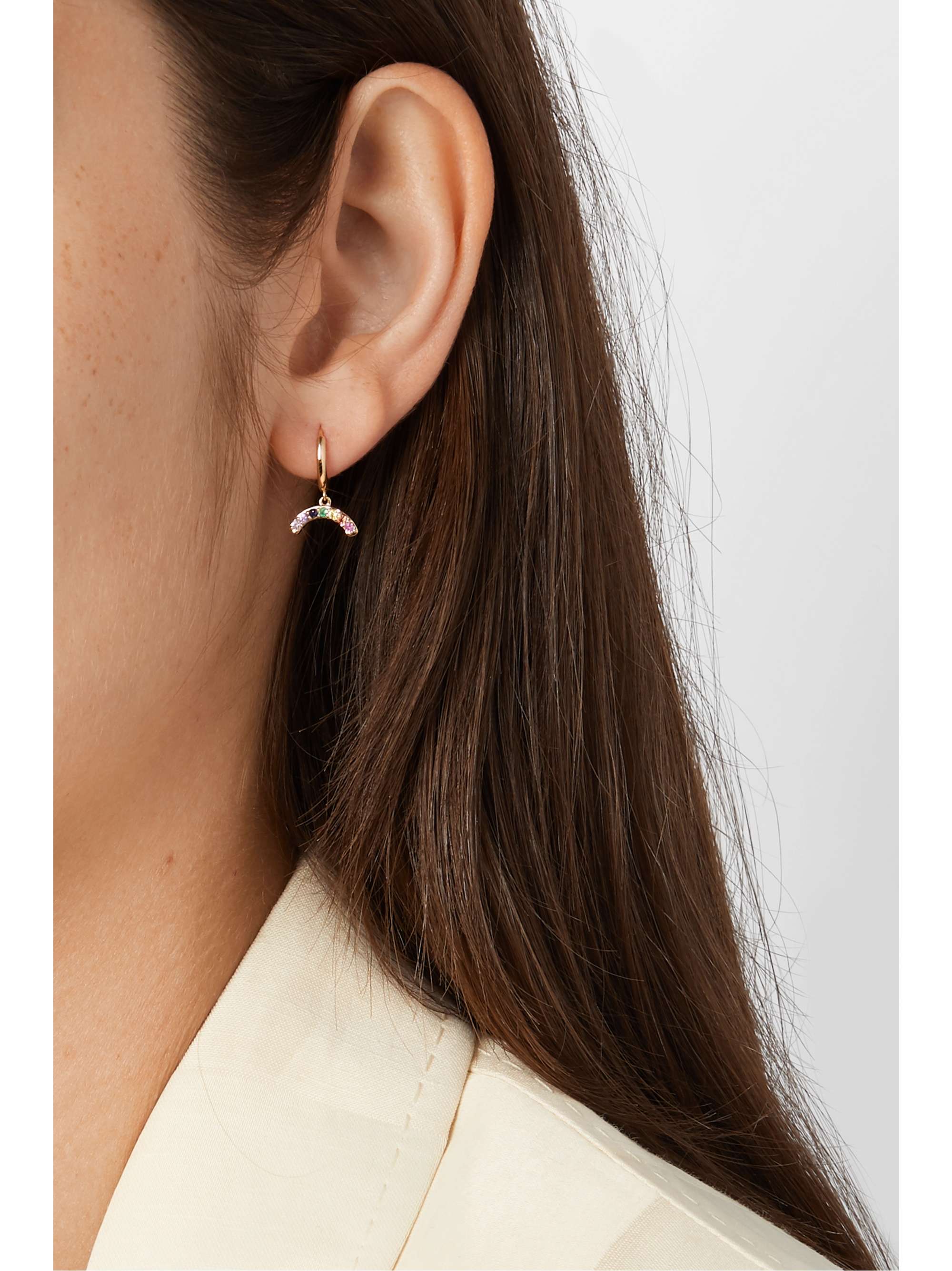 ANDREA FOHRMAN Rainbow 18-karat gold sapphire hoop earring