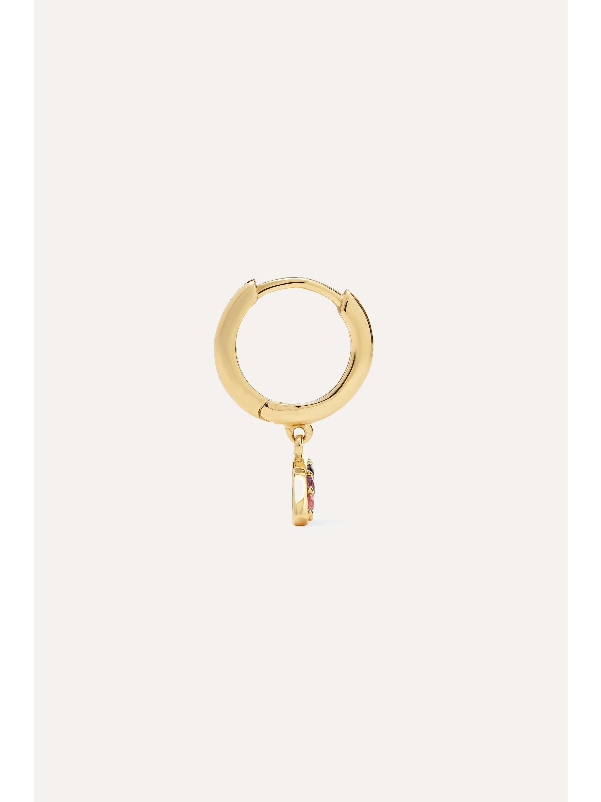 ANDREA FOHRMAN Rainbow 18-karat gold sapphire hoop earring