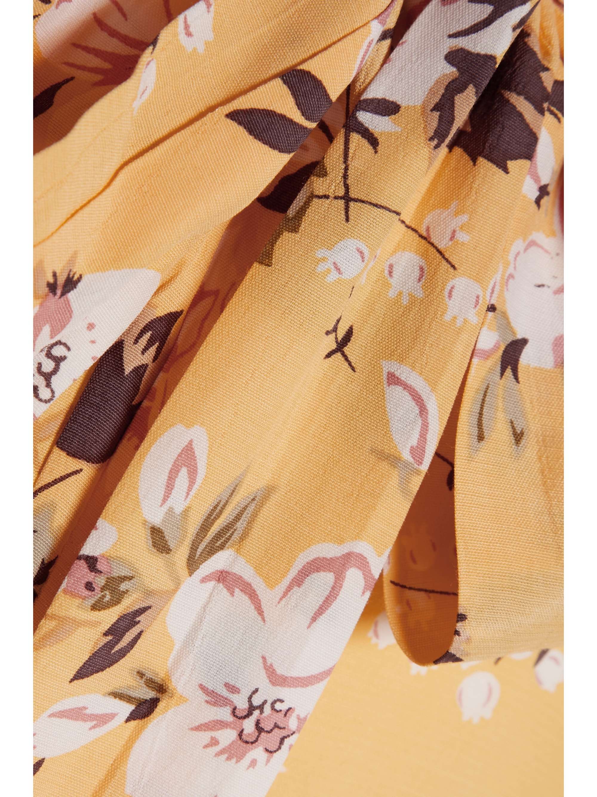 FAITHFULL Asiya belted floral-print crepe wrap-effect midi skirt