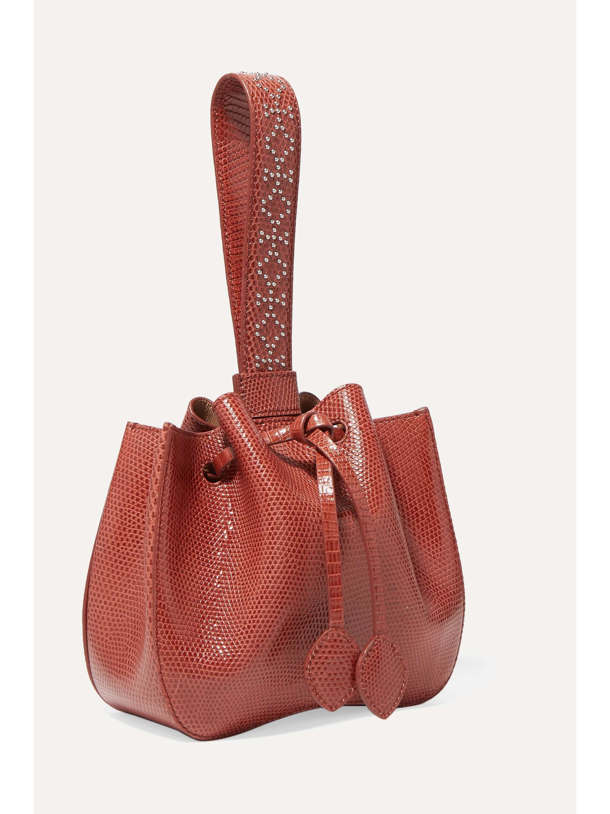 ALAÏA Small studded lizard bucket bag