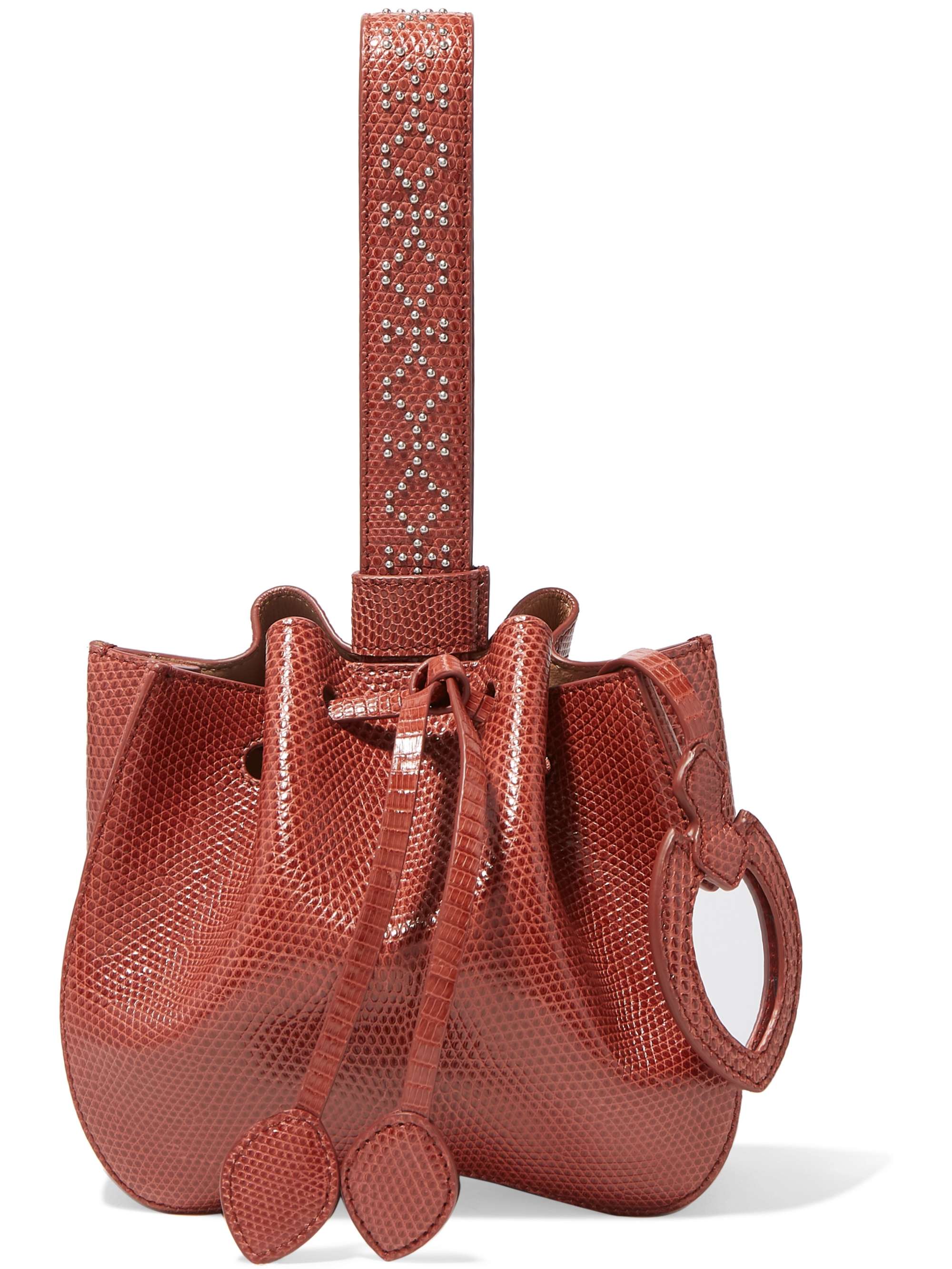 ALAÏA Small studded lizard bucket bag
