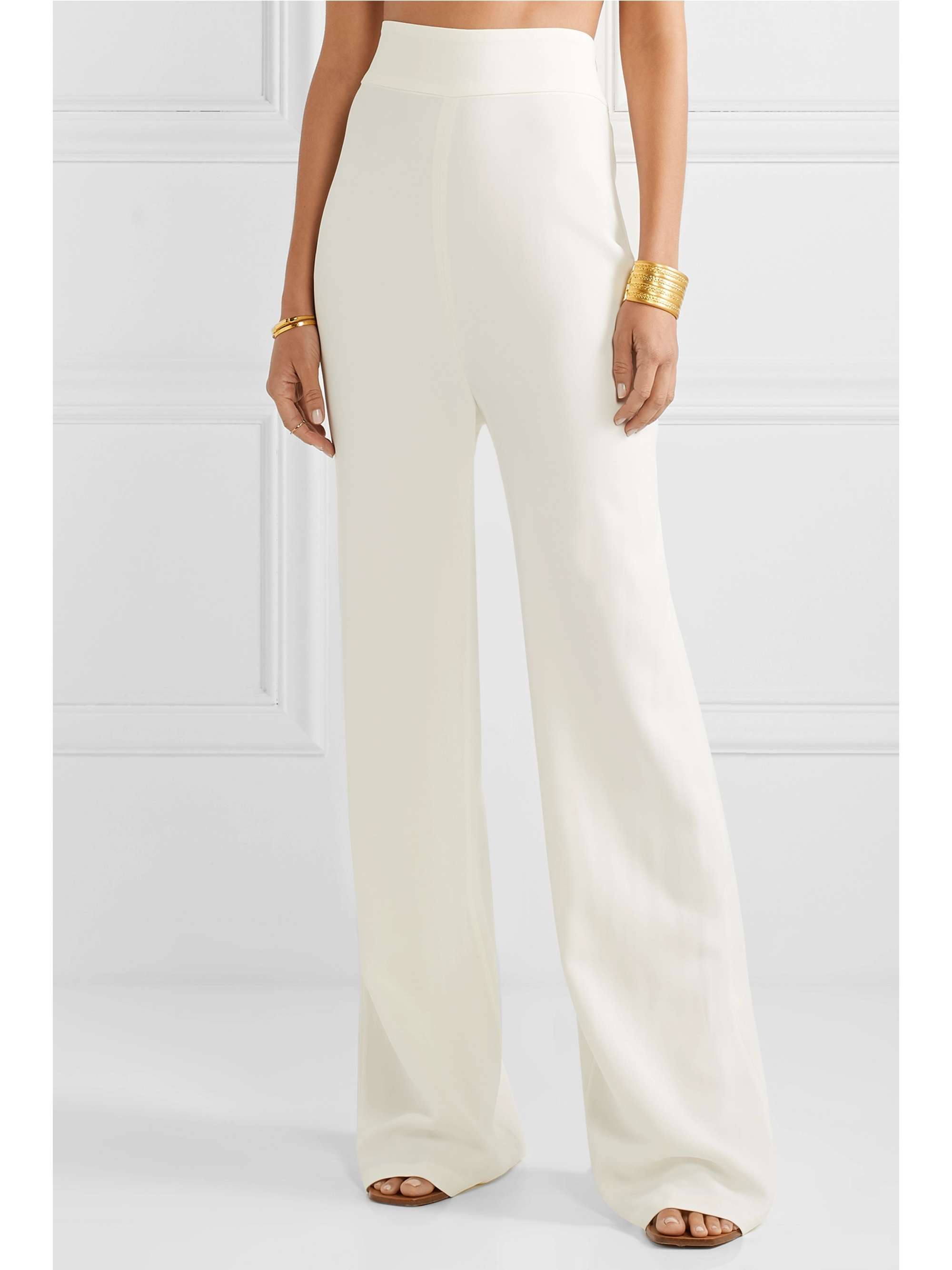 ADRIANA DEGREAS Crepe wide-leg pants