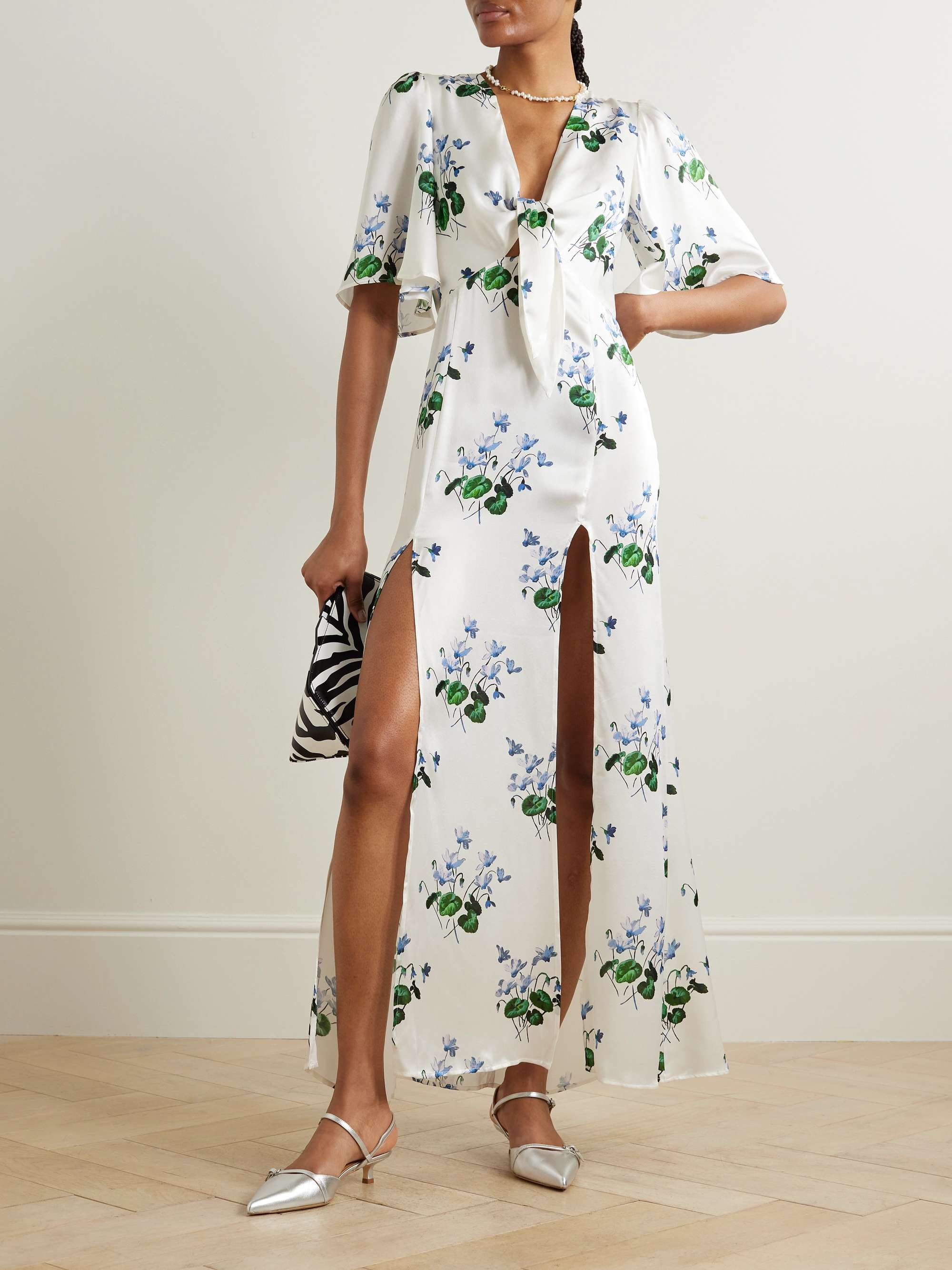tie front floral dress