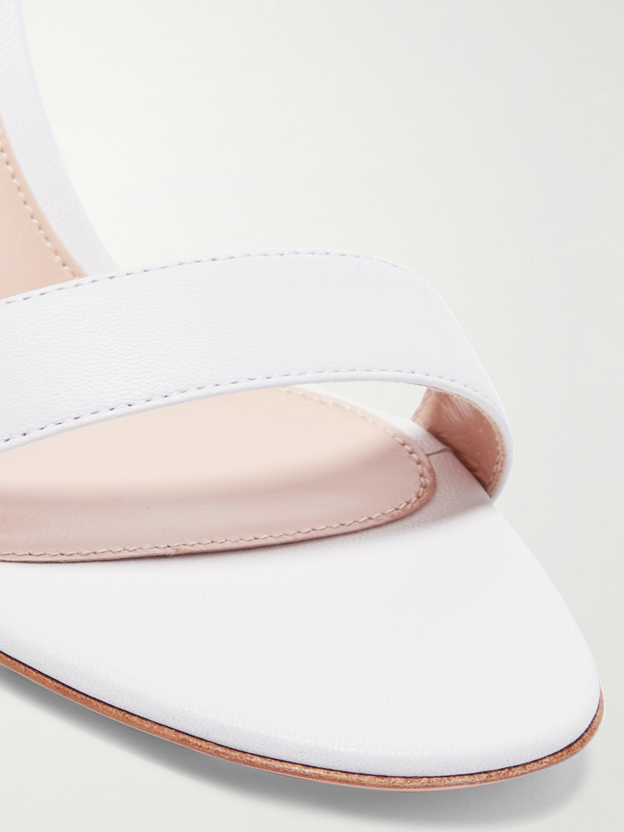 Gianvito Rossi Portofino 70 Leather Sandals In White