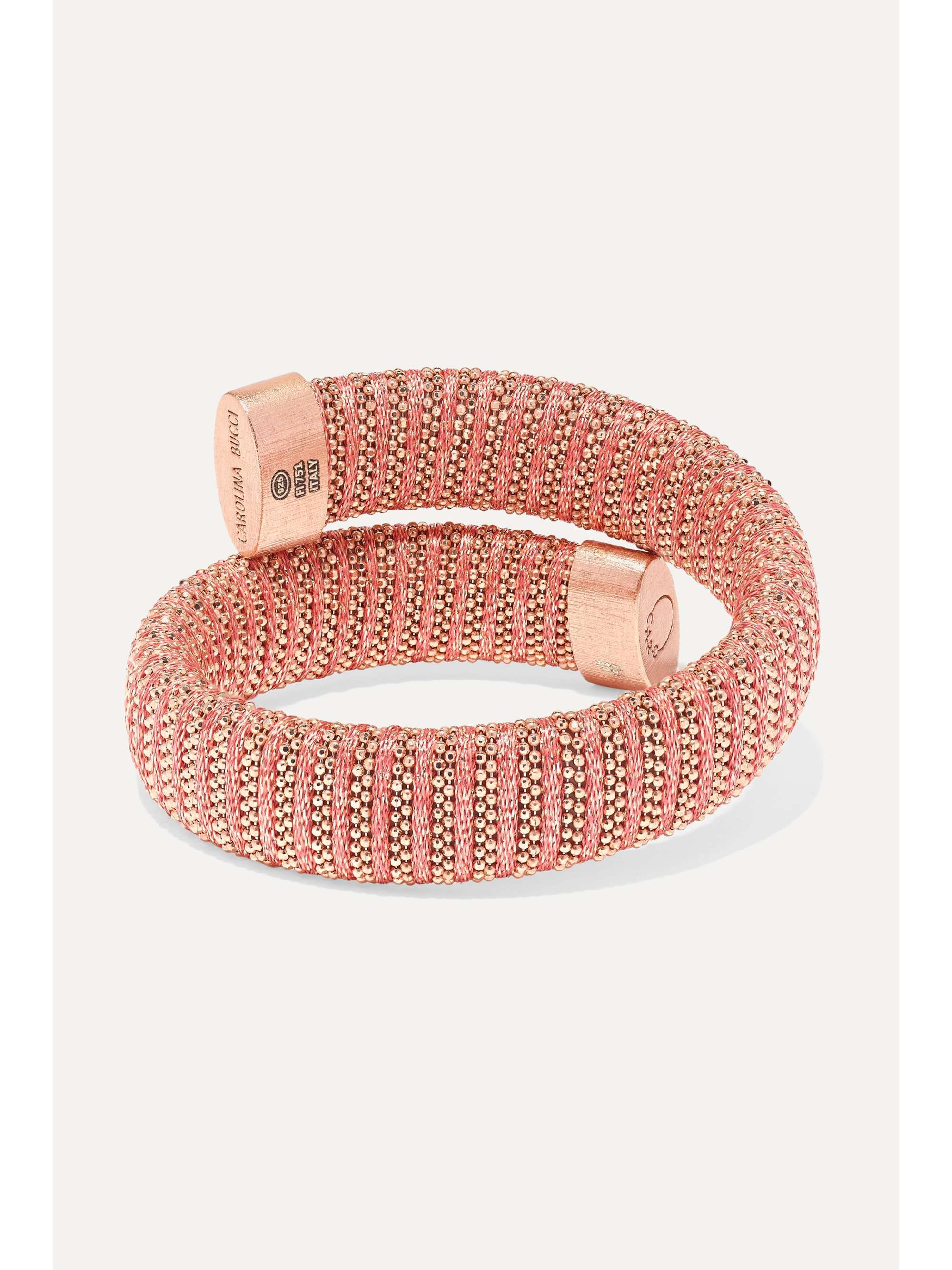 CAROLINA BUCCI Caro rose gold-plated and cotton bracelet