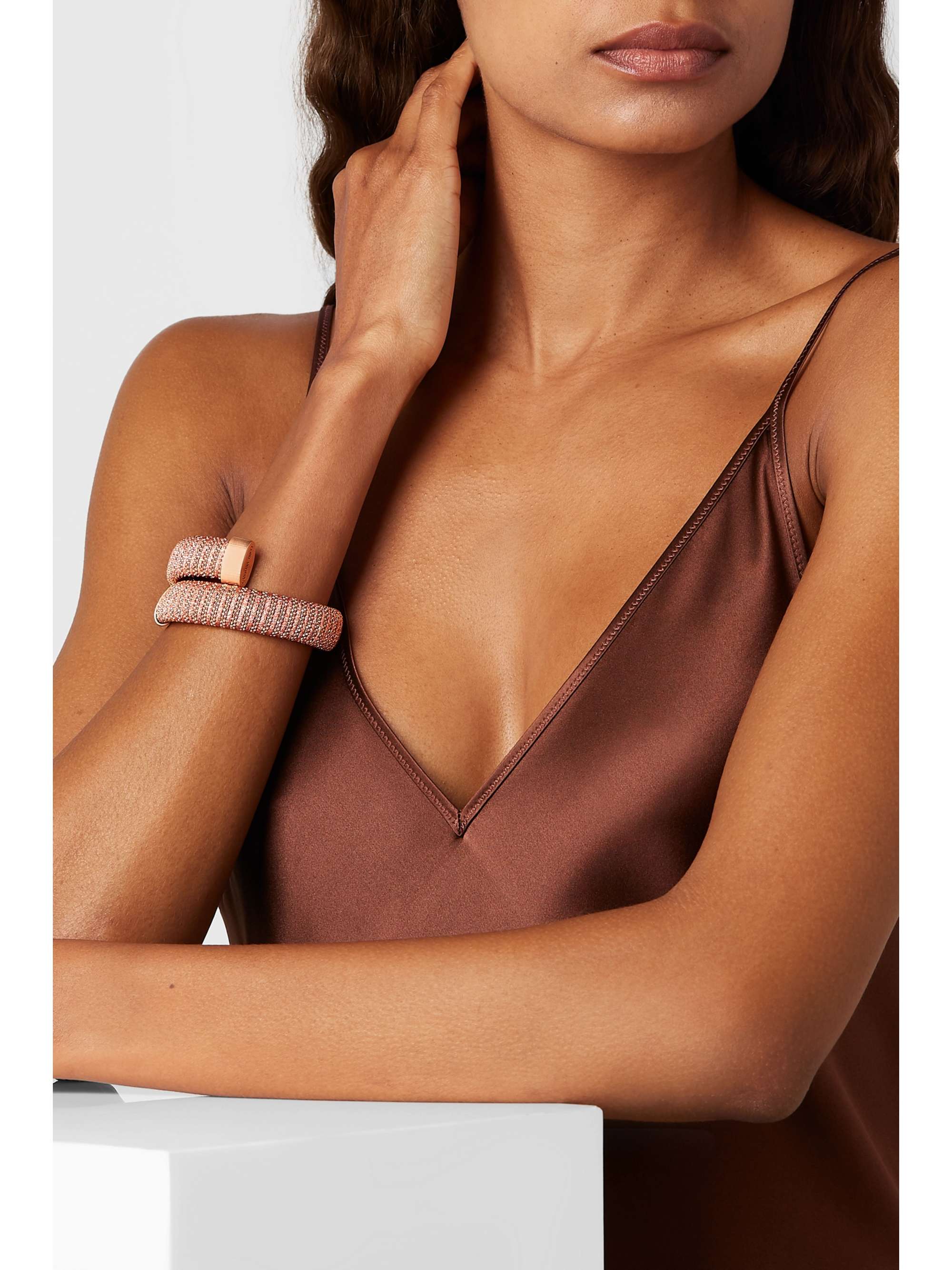 CAROLINA BUCCI Caro rose gold-plated and cotton bracelet