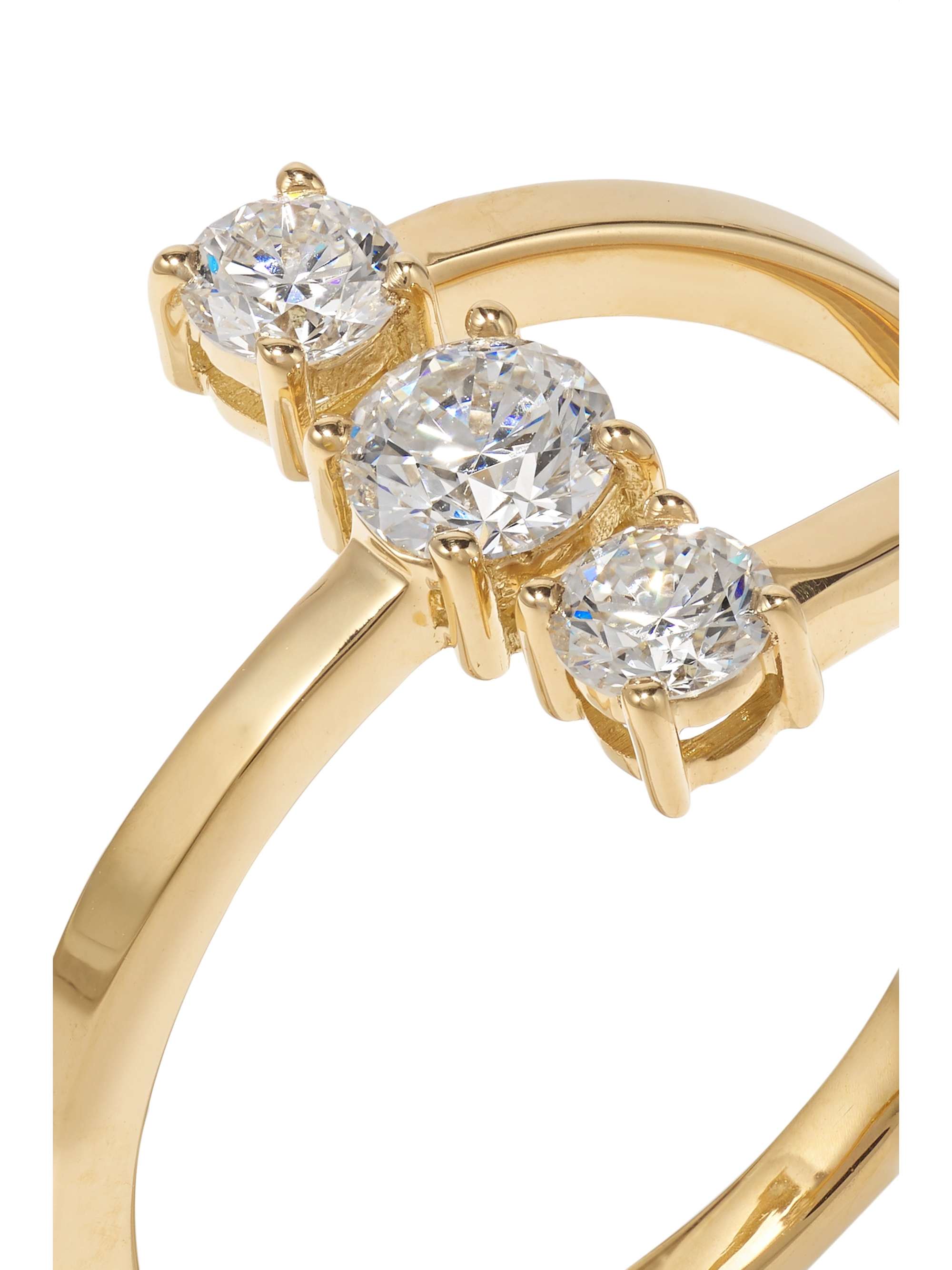 MELISSA KAYE Aria Moon small 18-karat gold diamond ring