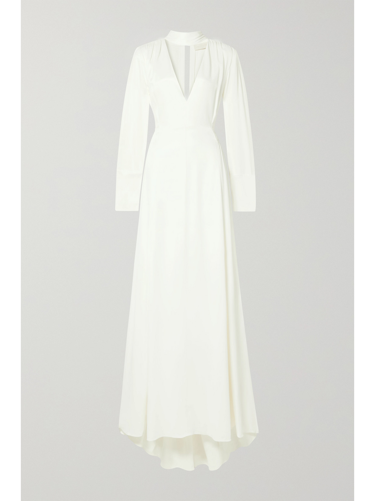 LES HéROïNES THE ADA SMOCKED SATIN GOWN
