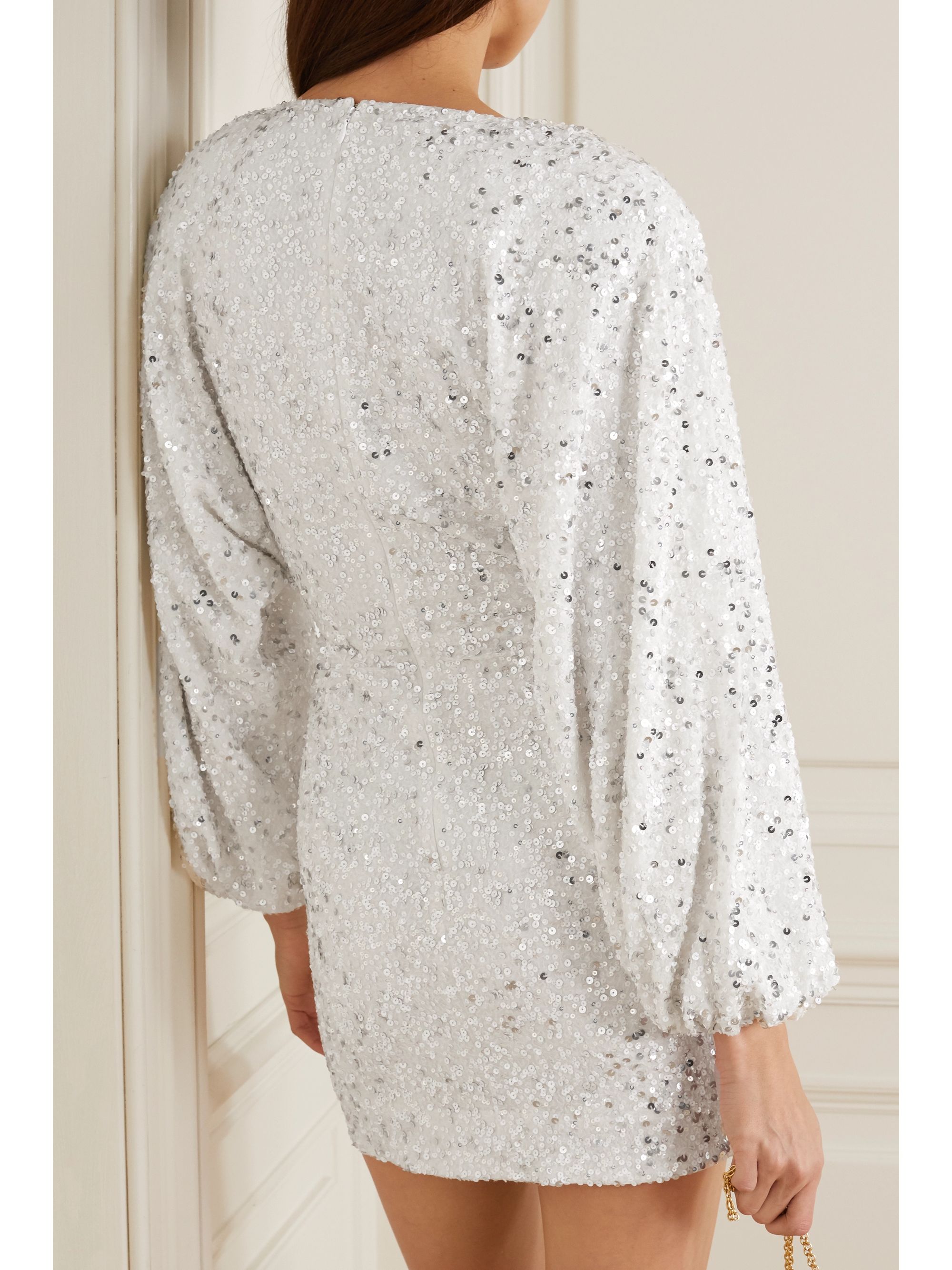 retrofête aubrielle sequined chiffon mini dress