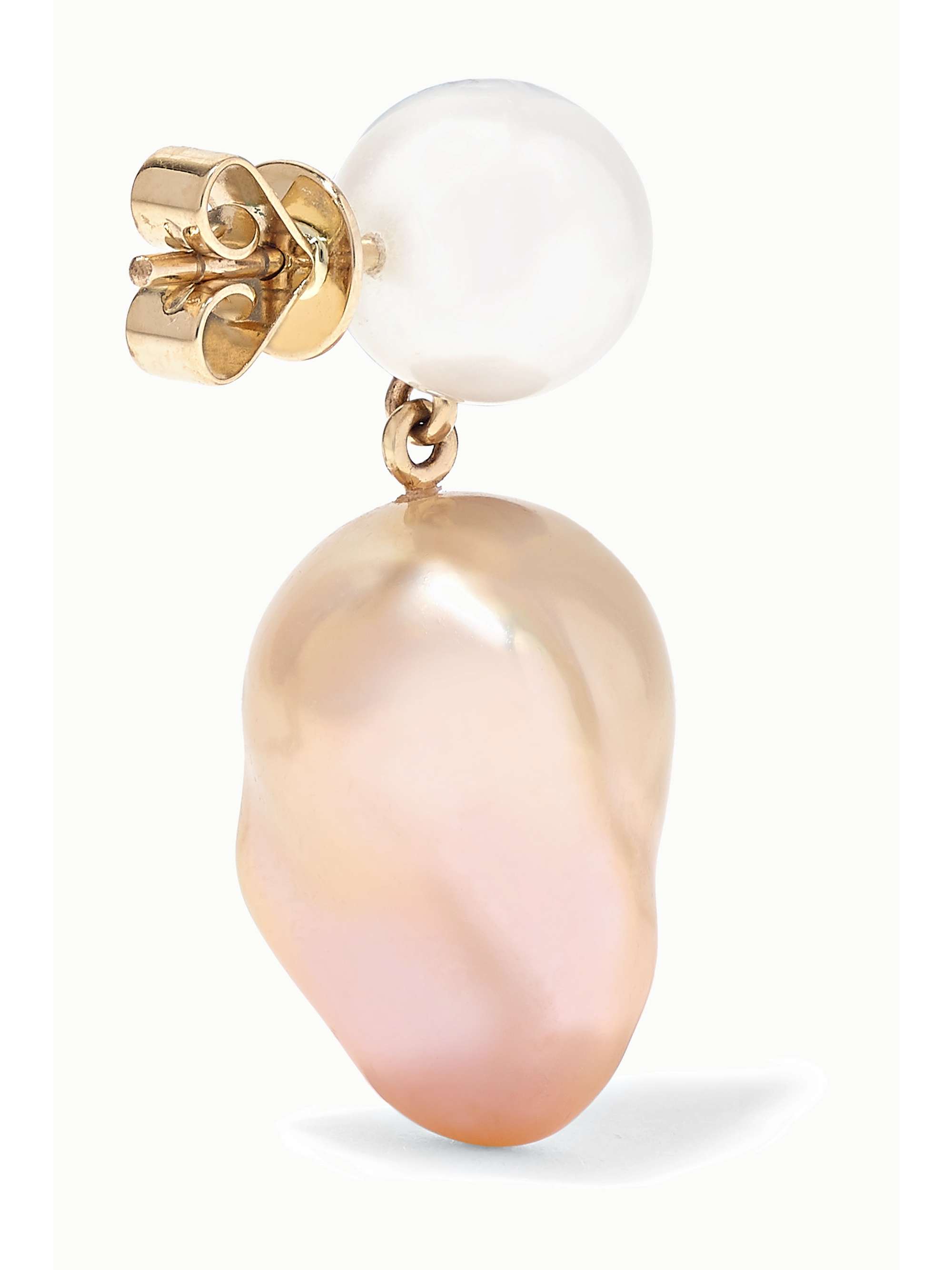 SOPHIE BILLE BRAHE Venus Rose 14-karat gold pearl earrings