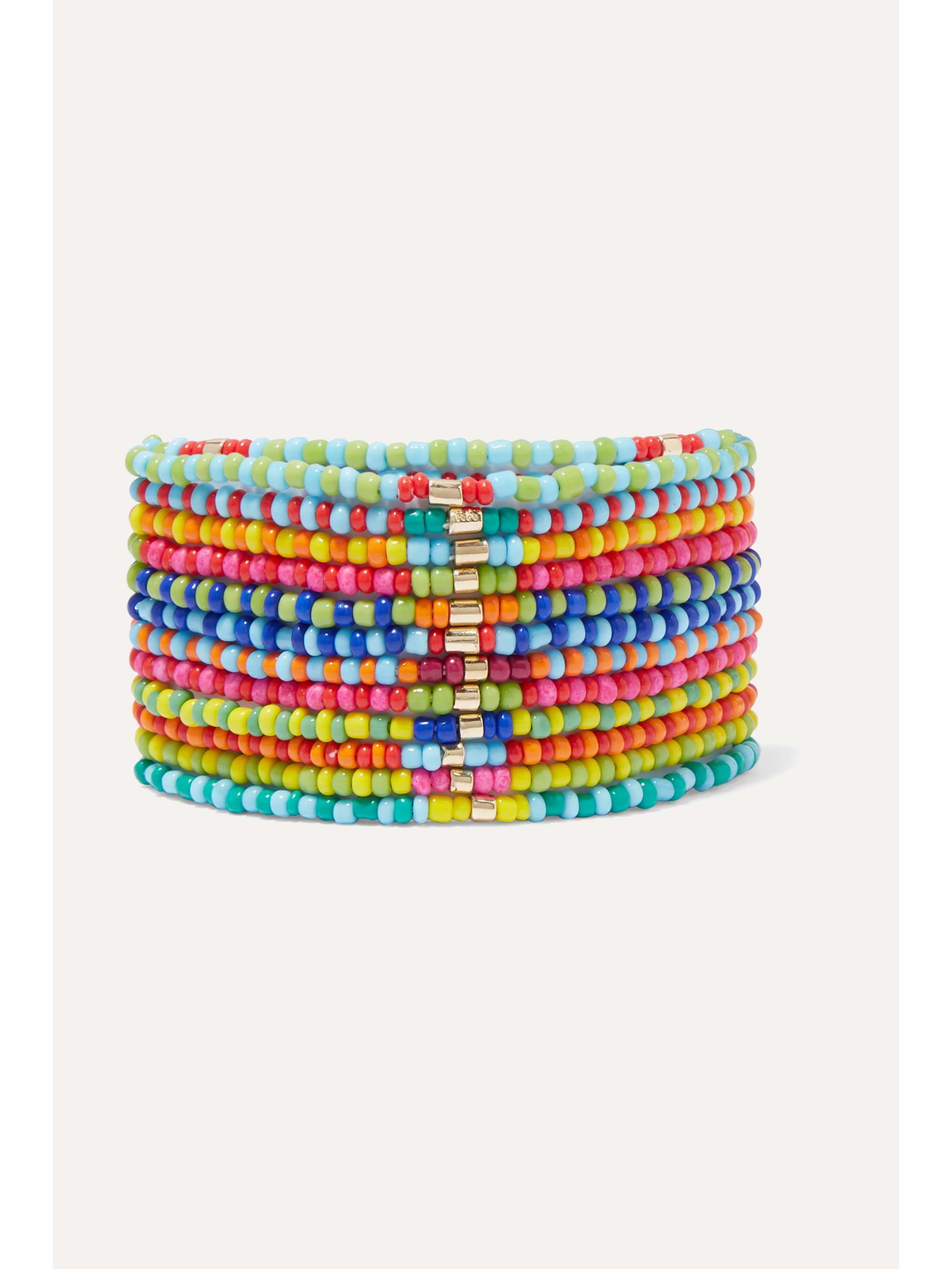 ROXANNE ASSOULIN Patchwork set of 12 gold-tone beaded bracelets