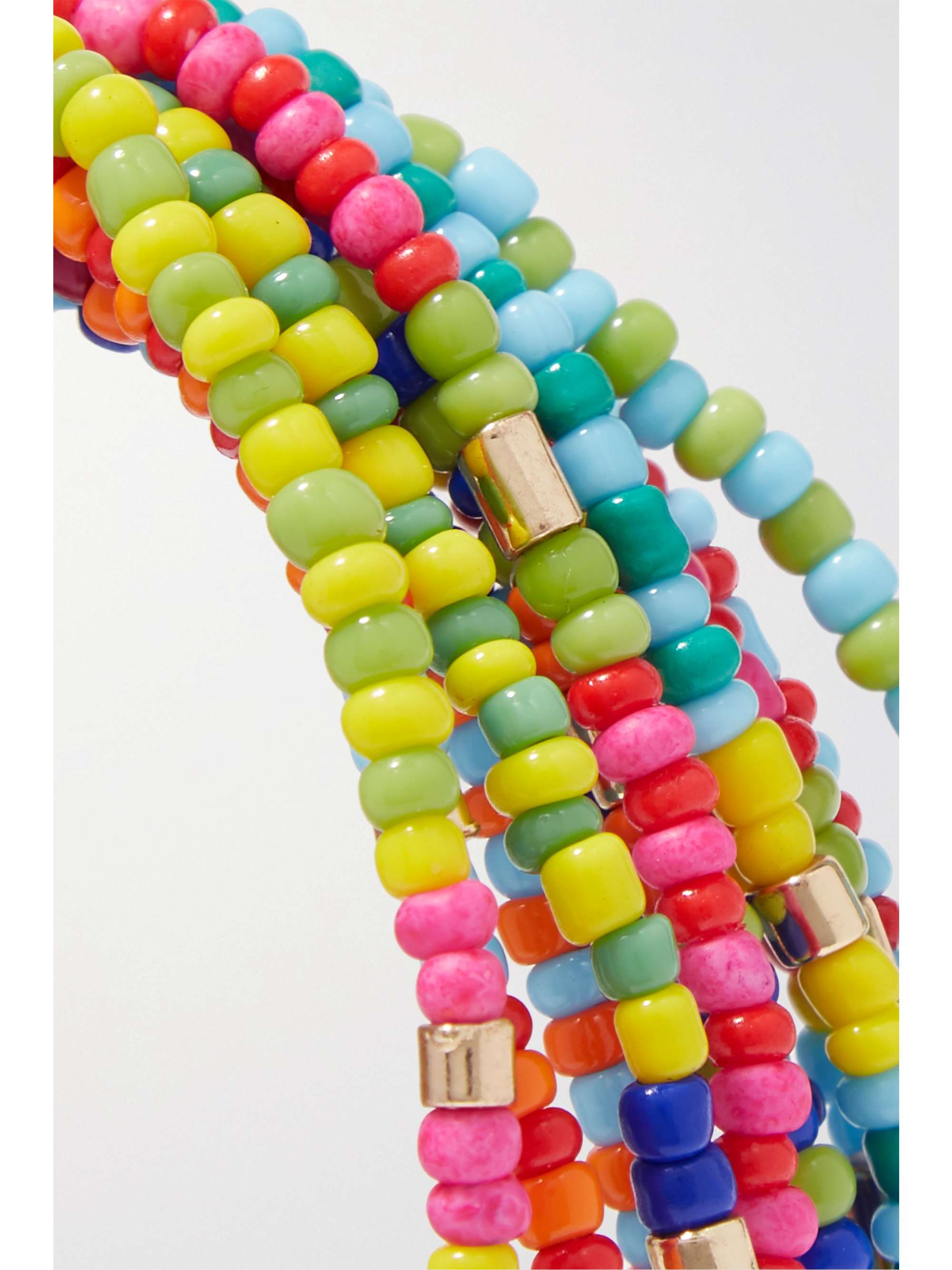 ROXANNE ASSOULIN Patchwork set of 12 gold-tone beaded bracelets