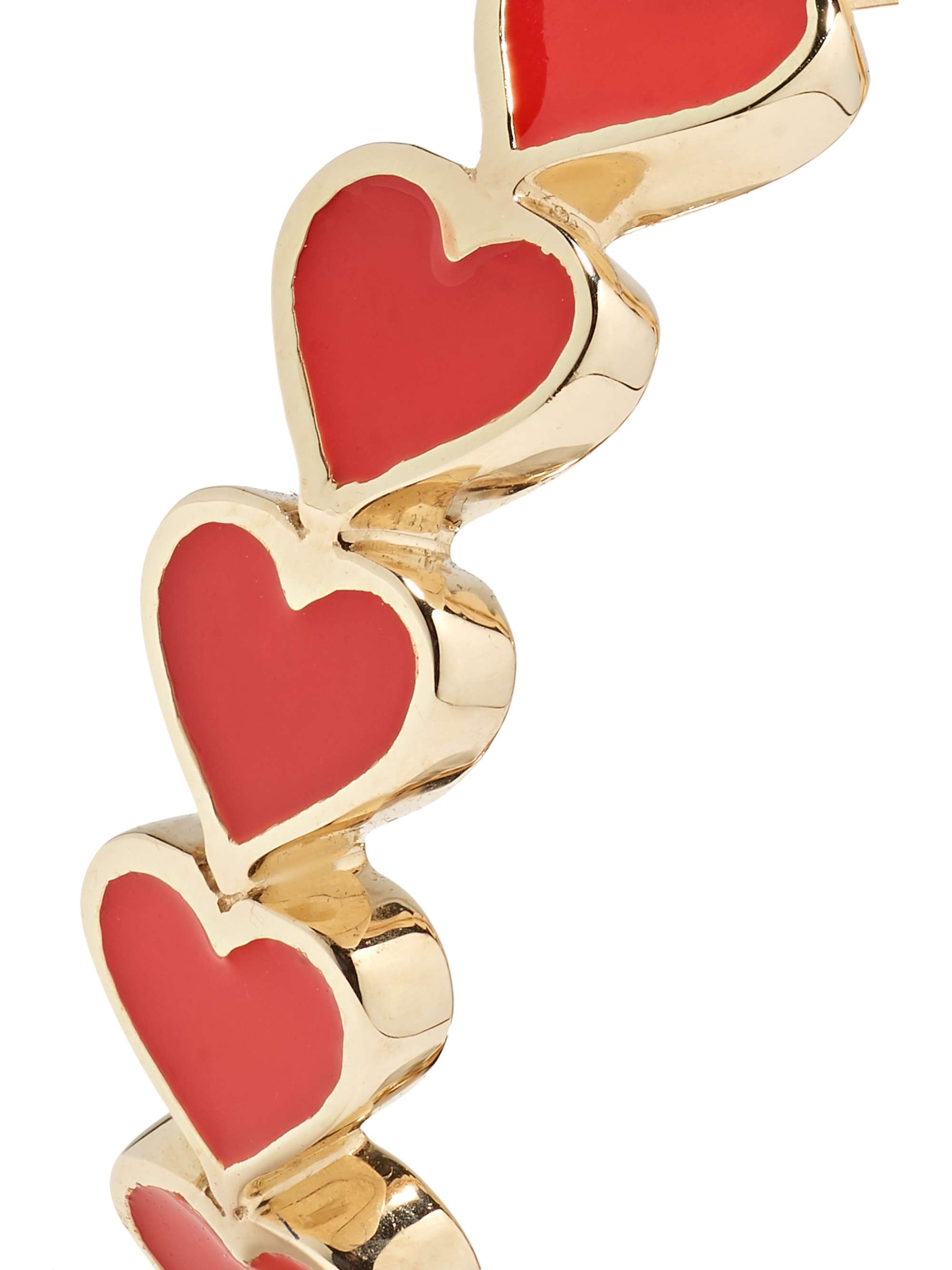 ALISON LOU Heart Stack 14K 黄金搪瓷戒指