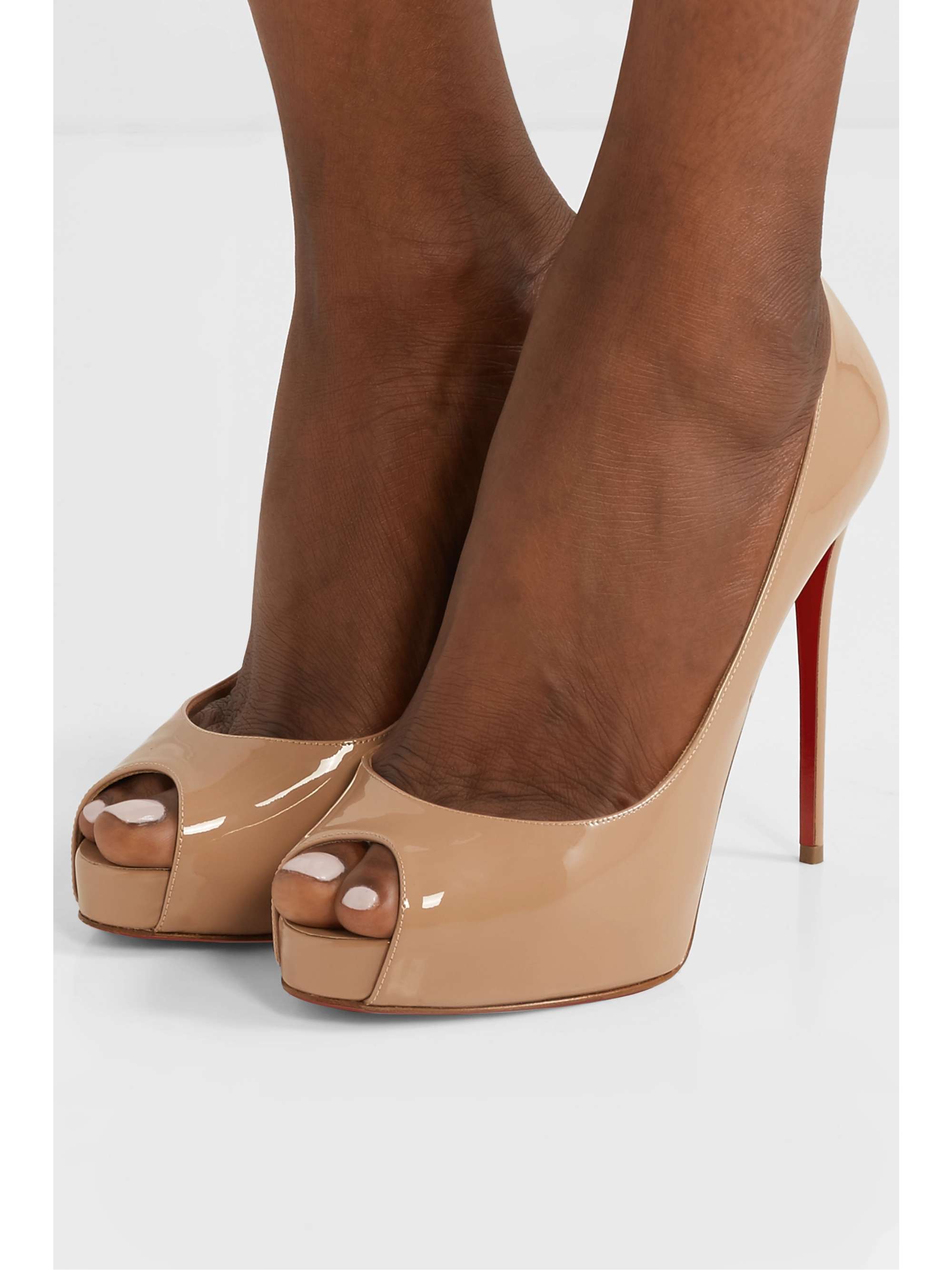 Beige New Very Prive patent-leather platform | LOUBOUTIN | NET-A-PORTER