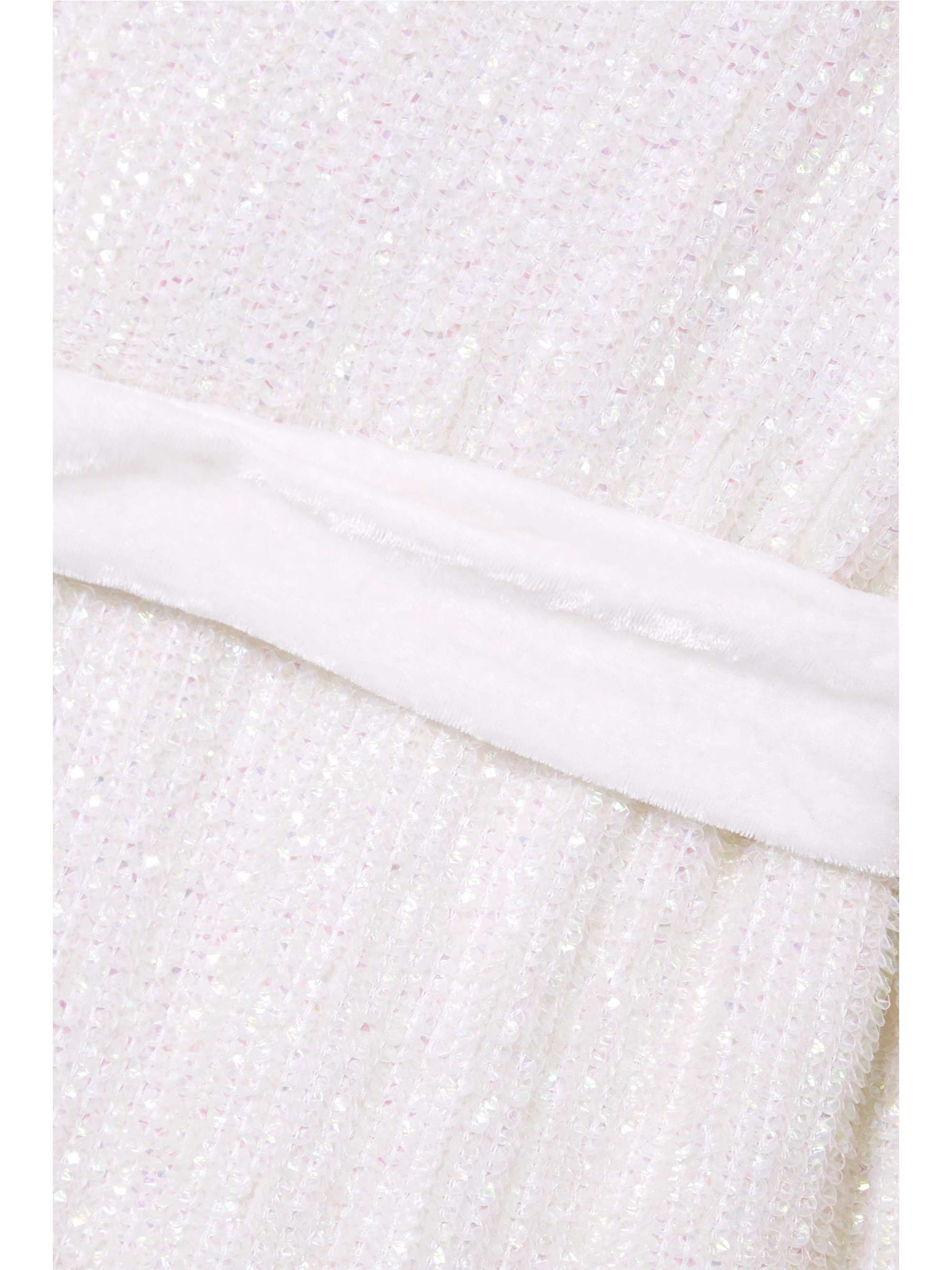 RETROFÊTE Gabrielle velvet-trimmed sequined chiffon mini wrap dress