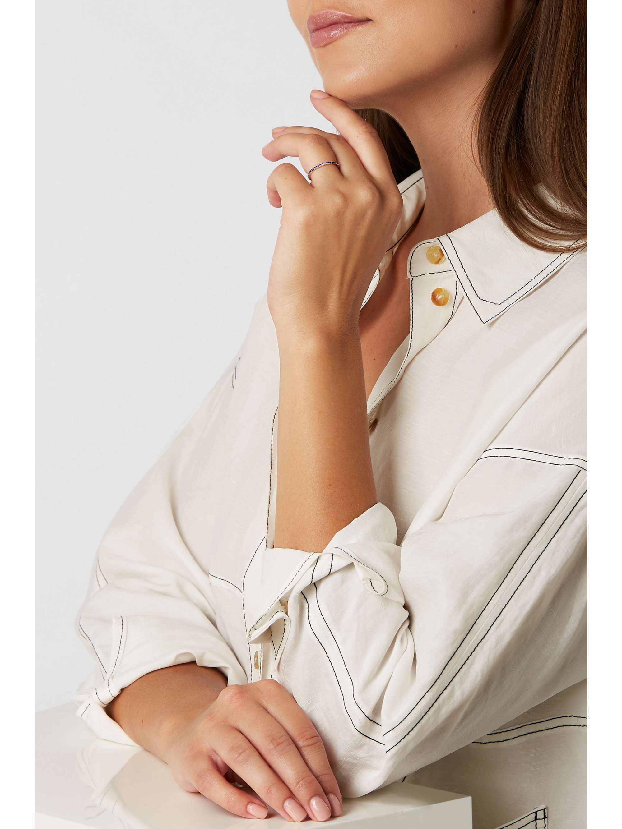 ILEANA MAKRI Thread 18-karat rose gold sapphire ring