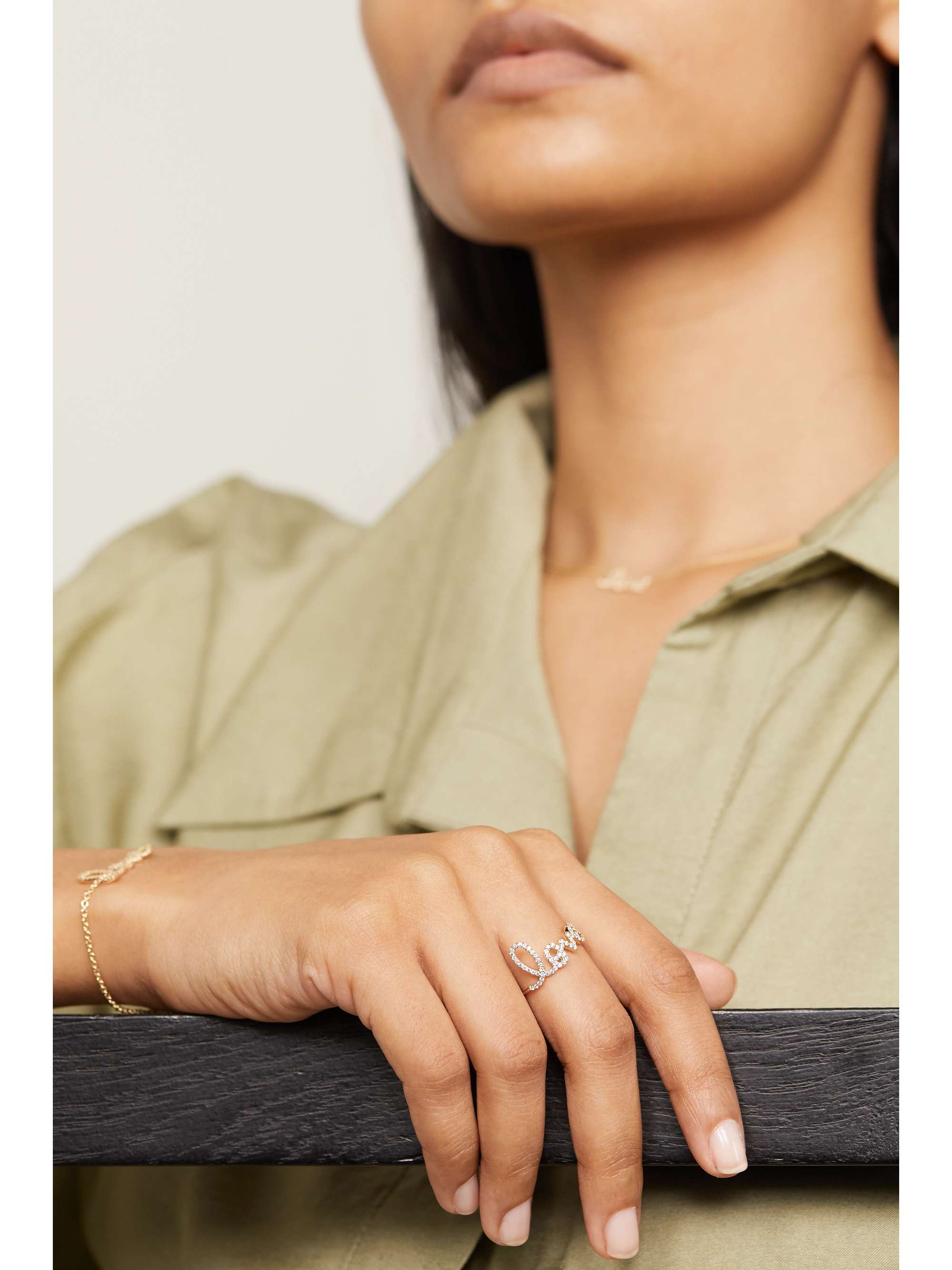 SYDNEY EVAN Large Love 14-karat gold sapphire ring