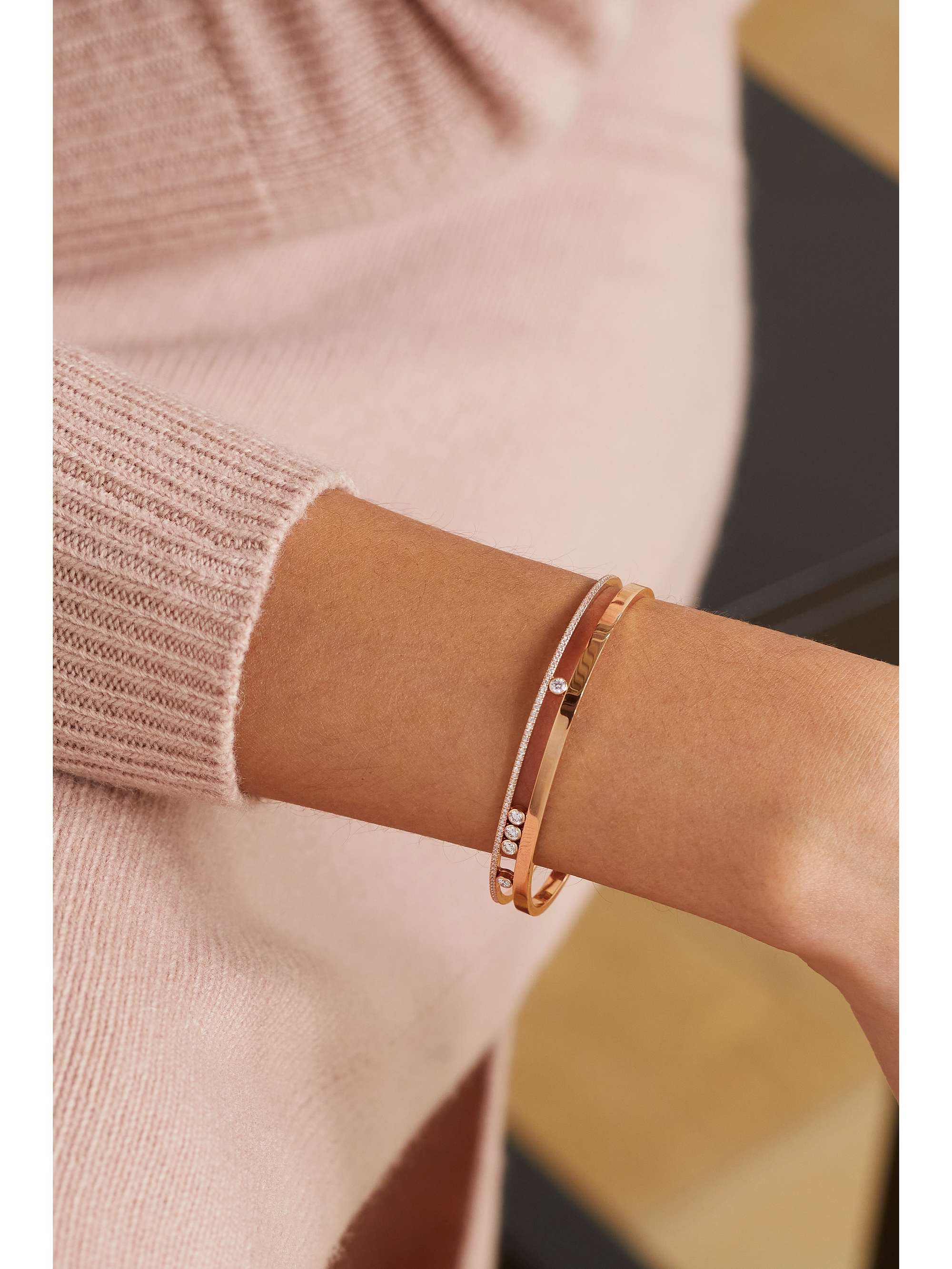 MESSIKA Bracelet en or blanc 18 carats (750/1000) et diamants Move Romane