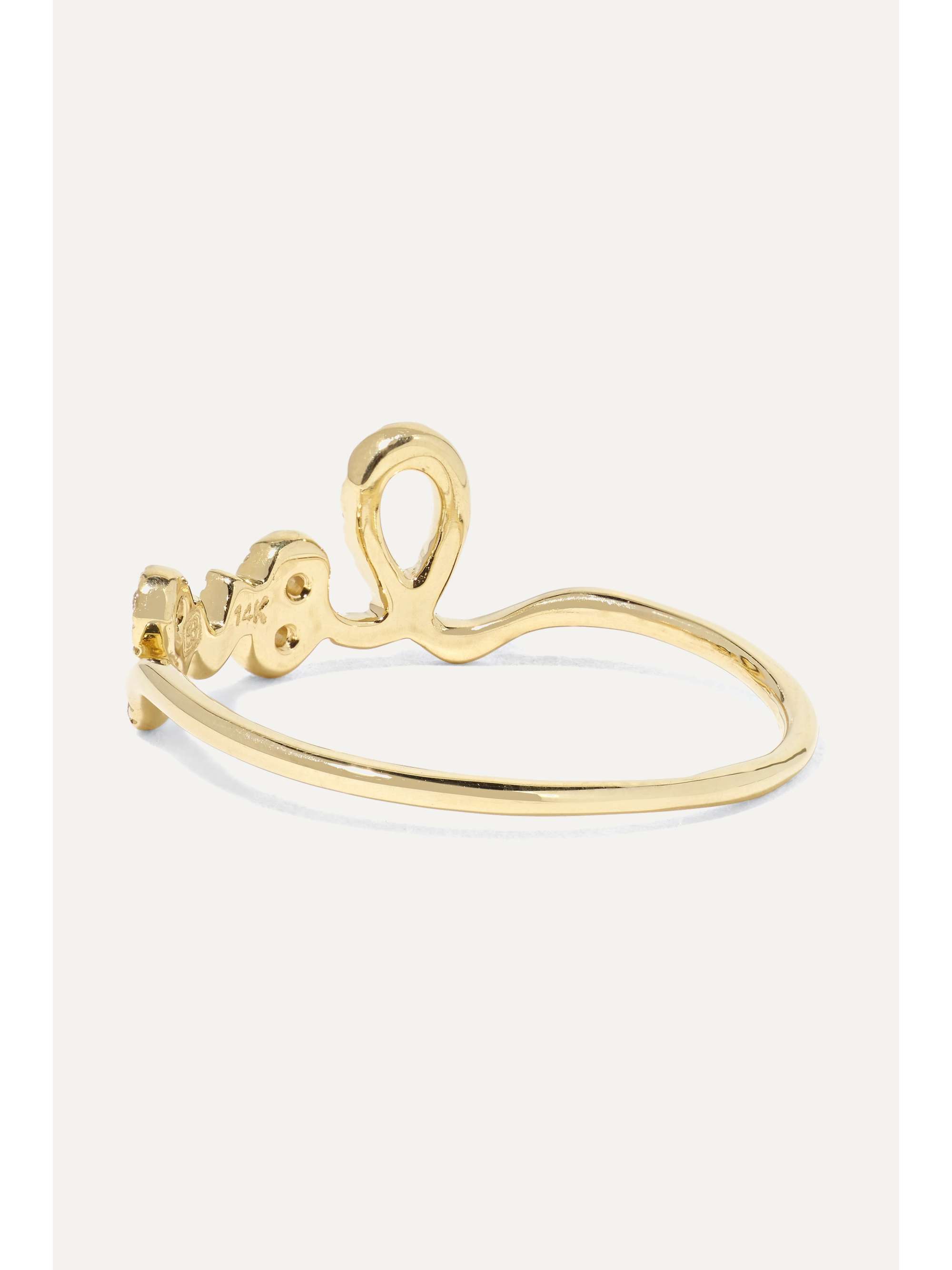 SYDNEY EVAN Love 14-karat gold diamond ring
