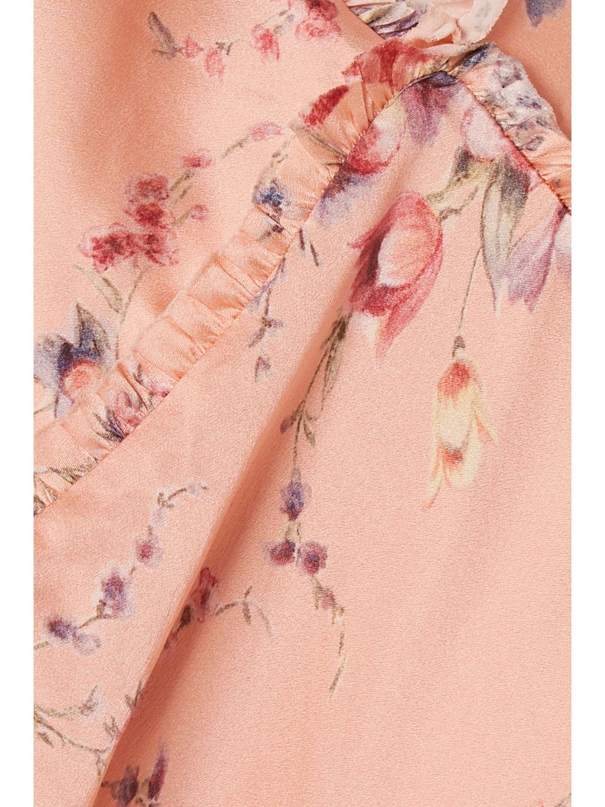 LOVESHACKFANCY Kendall ruffled floral-print silk-satin maxi dress