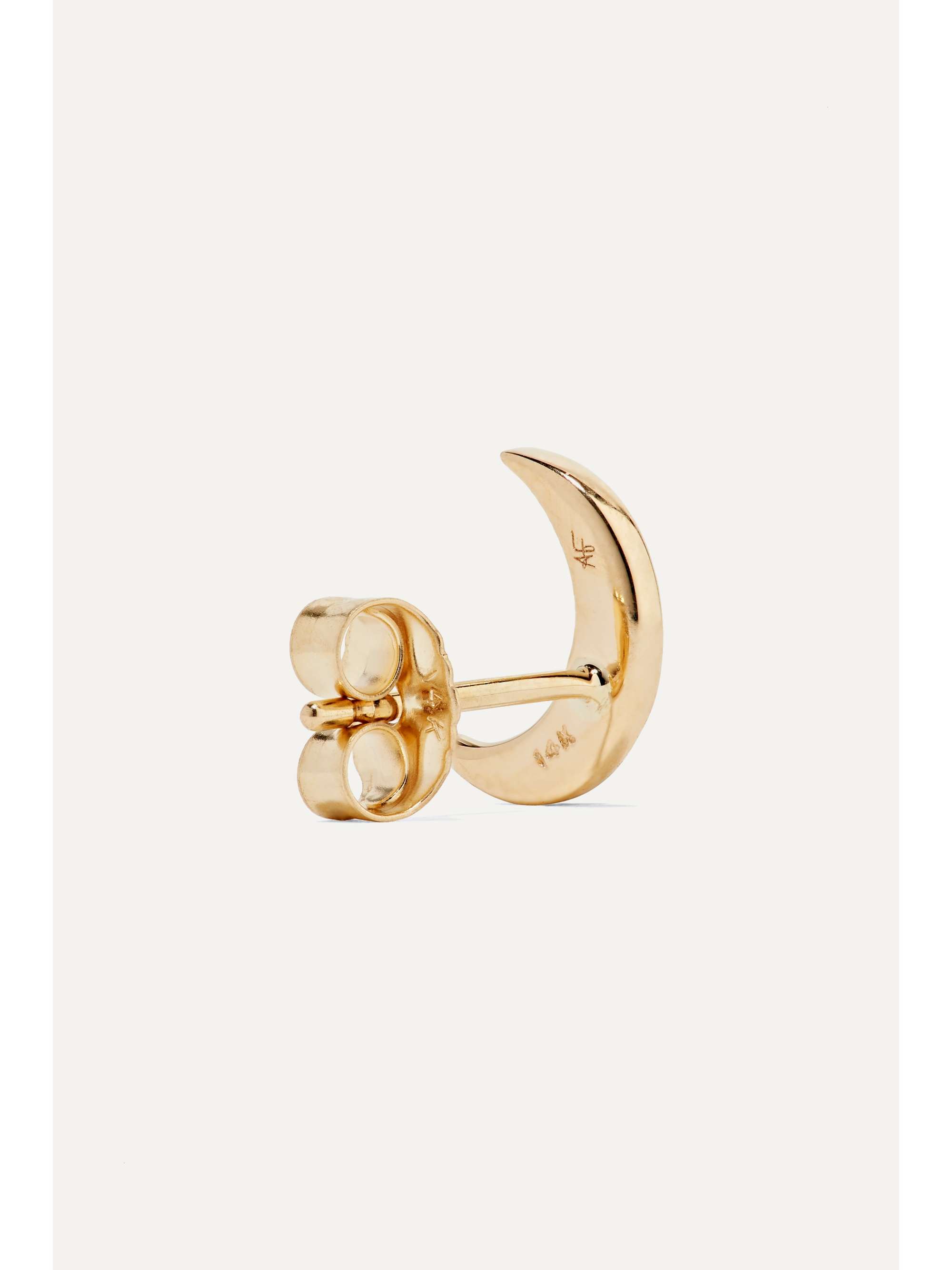 ANDREA FOHRMAN Mini Crescent 14-karat gold turquoise earring