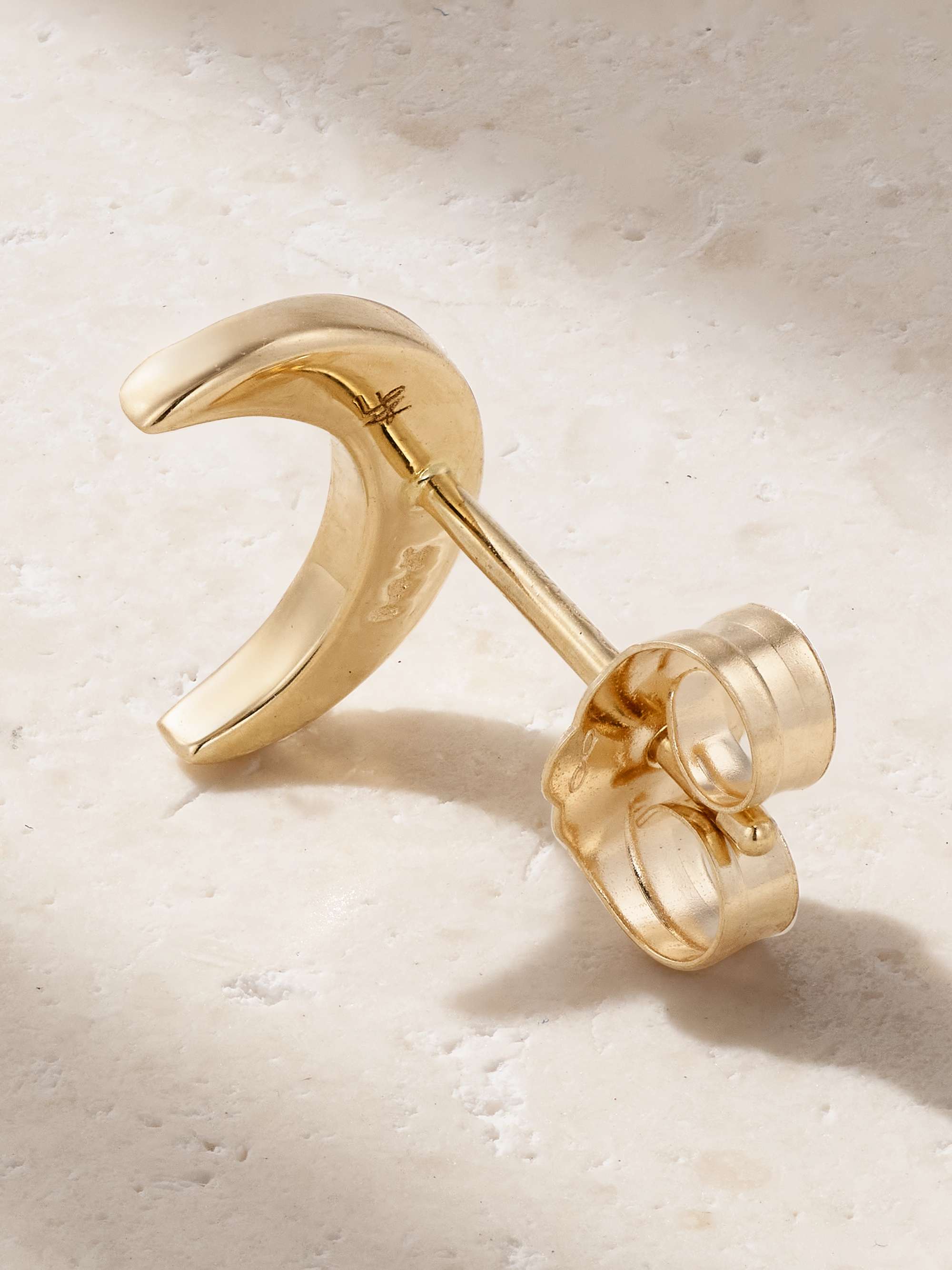 ANDREA FOHRMAN Mini Crescent 14-karat gold turquoise earring