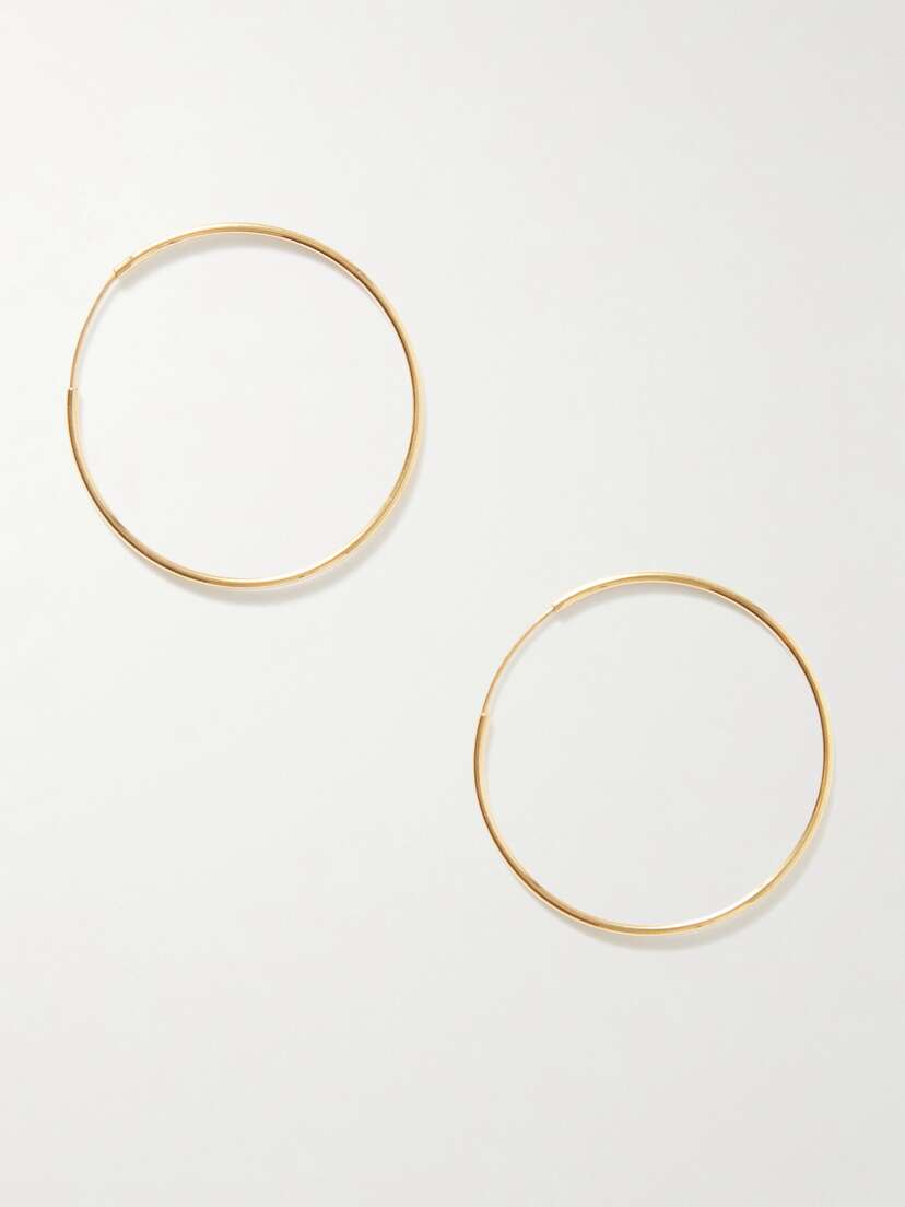 Loren Stewart + Net Sustain Infinity 14-karat Gold Hoop Earrings