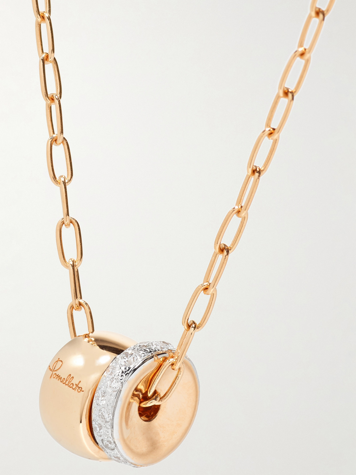 Shop Pomellato Iconica 18-karat Rose Gold Diamond Necklace