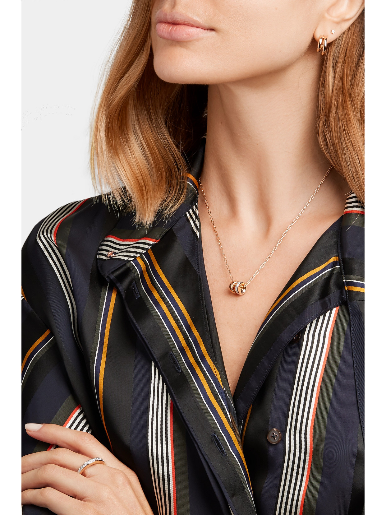 POMELLATO ICONICA 18-KARAT ROSE GOLD DIAMOND NECKLACE