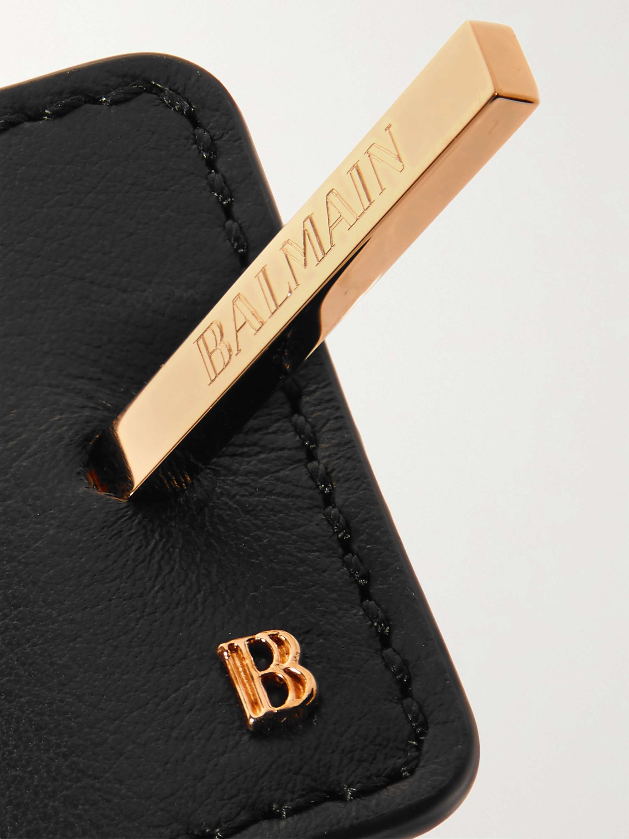 BALMAIN PARIS HAIR COUTURE Gold-tone and leather hairclip