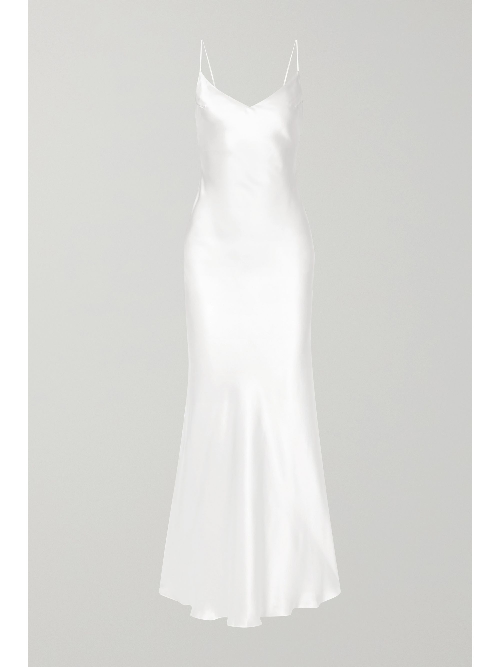 grey silk long dress
