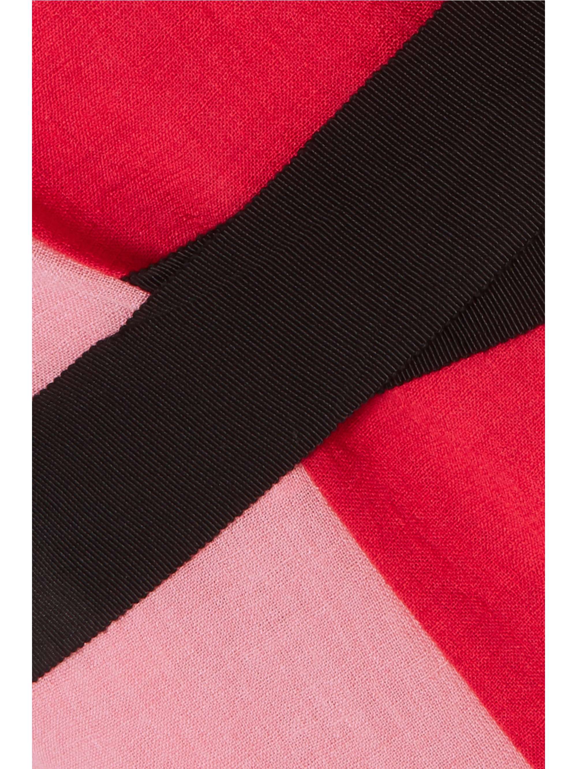 CEFINN Belted two-tone voile dress