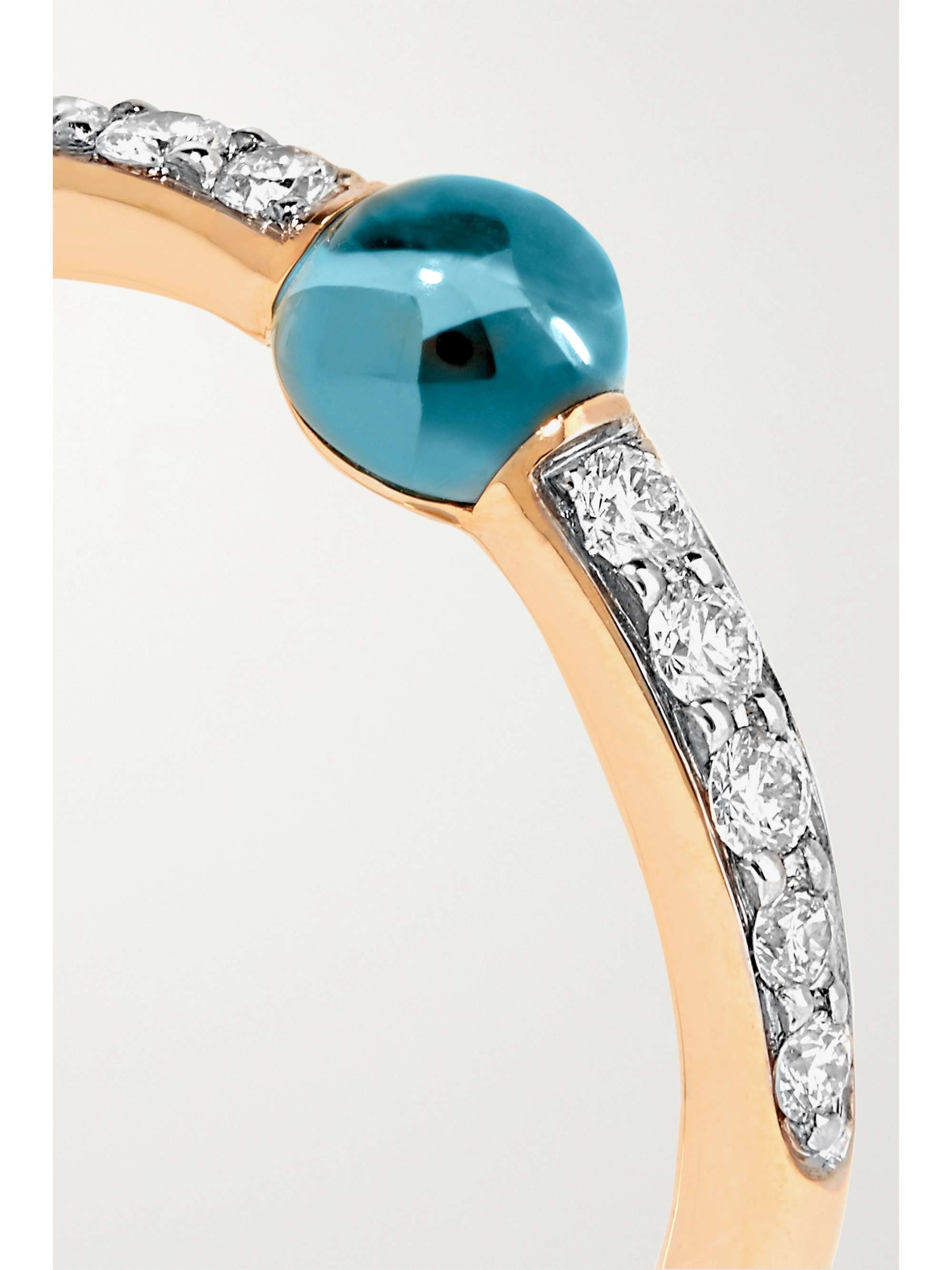 POMELLATO M'ama non M'ama 18-karat rose gold, diamond and topaz ring