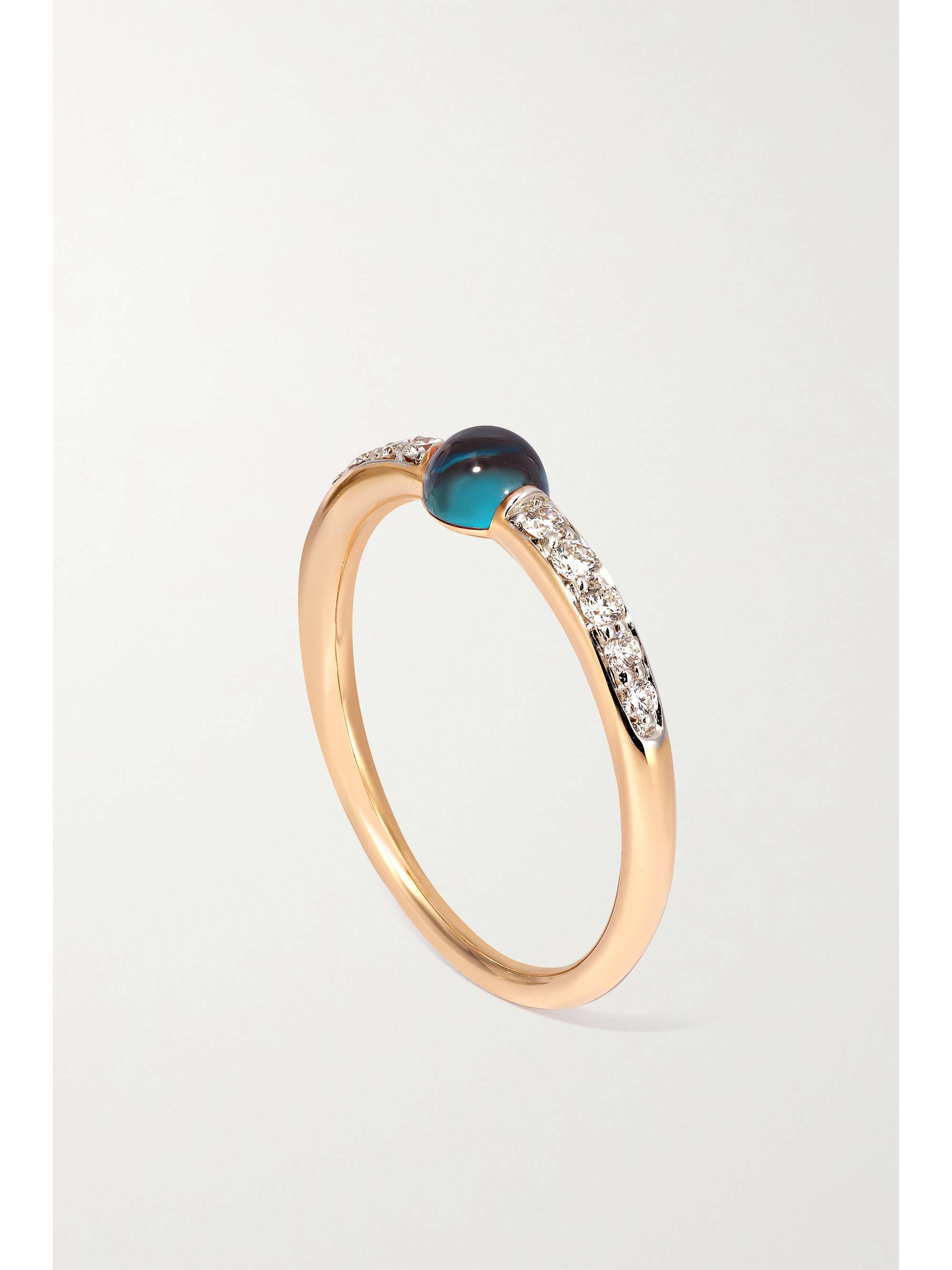 POMELLATO M'ama non M'ama 18-karat rose gold, diamond and topaz ring