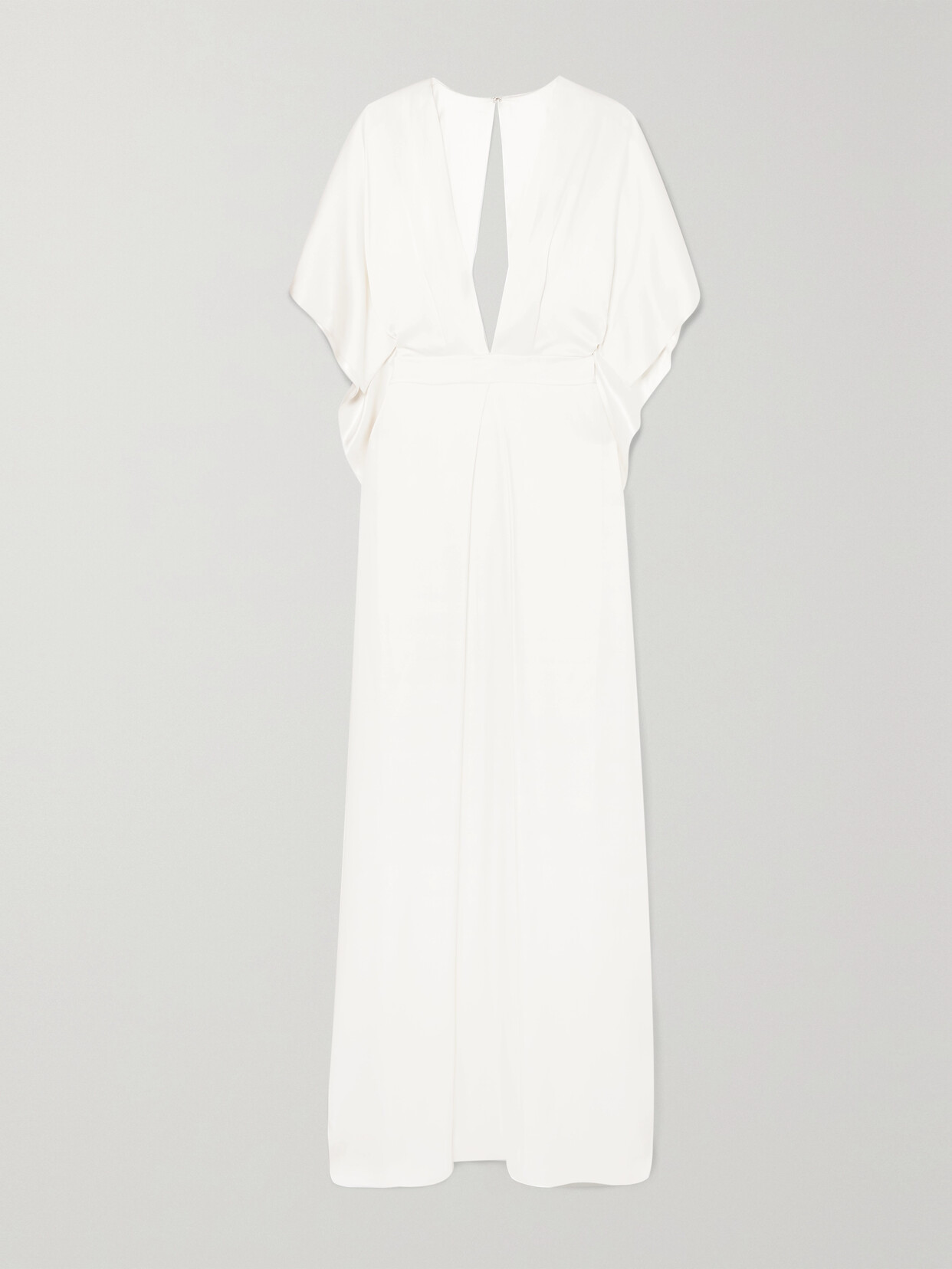 Temperley London Cape-effect Silk-satin Gown In Ivory