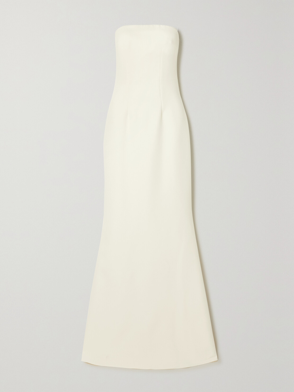 Shop Safiyaa Strapless Crepe Gown In Ivory