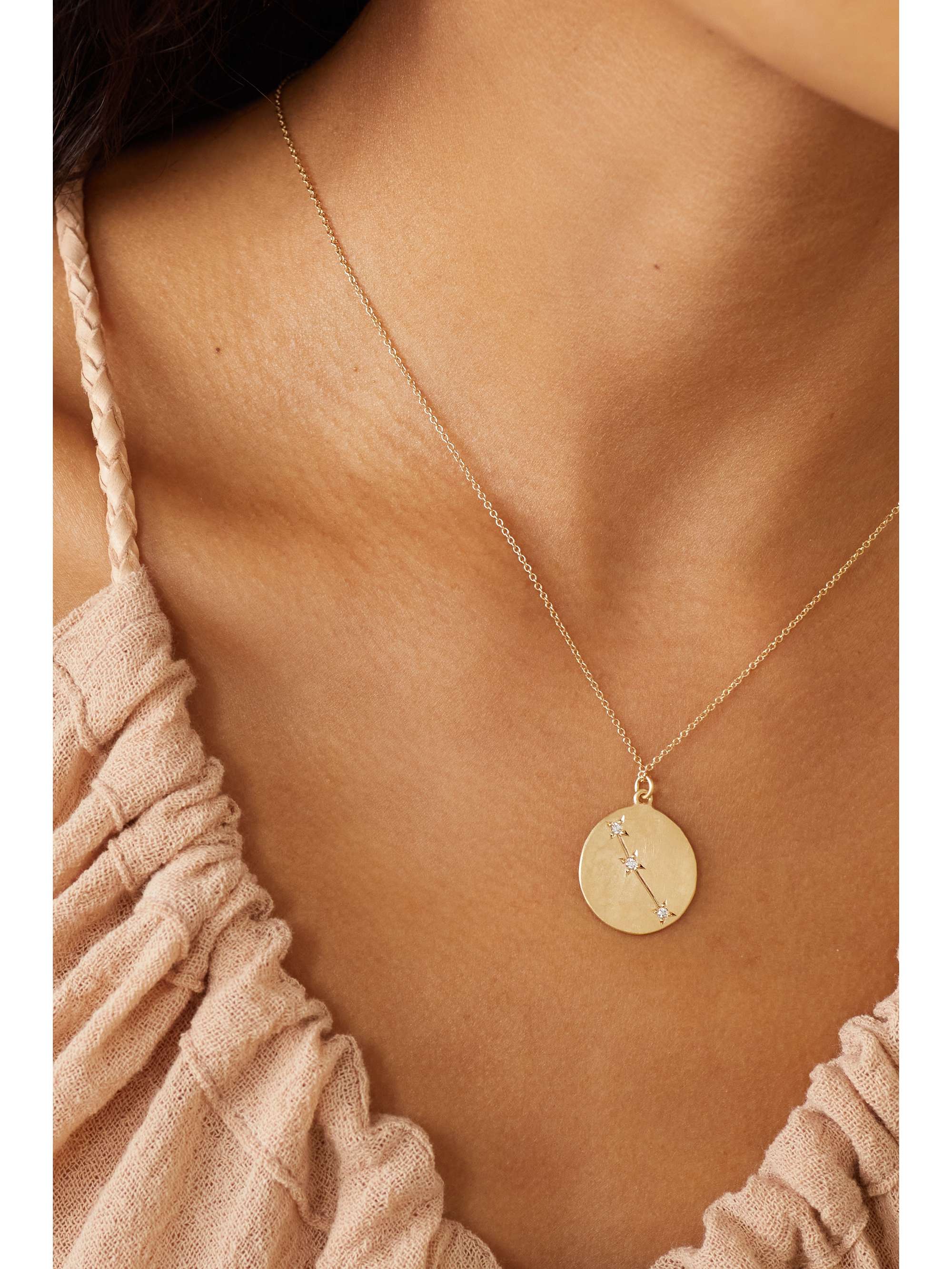 BROOKE GREGSON Zodiac Aries 14-karat gold diamond necklace