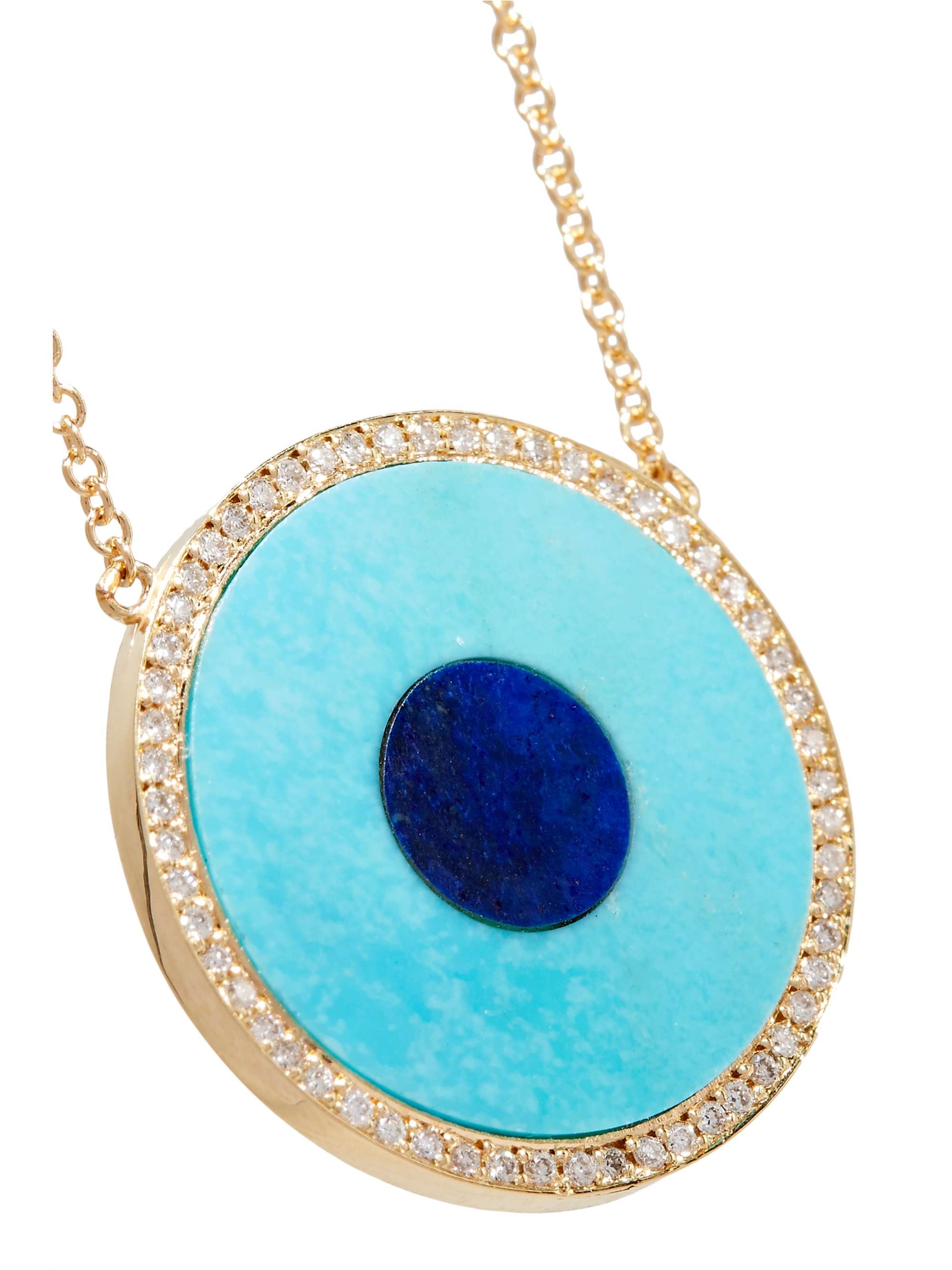JENNIFER MEYER Evil Eye Kette aus 18 Karat Gold mit mehreren Steinen
