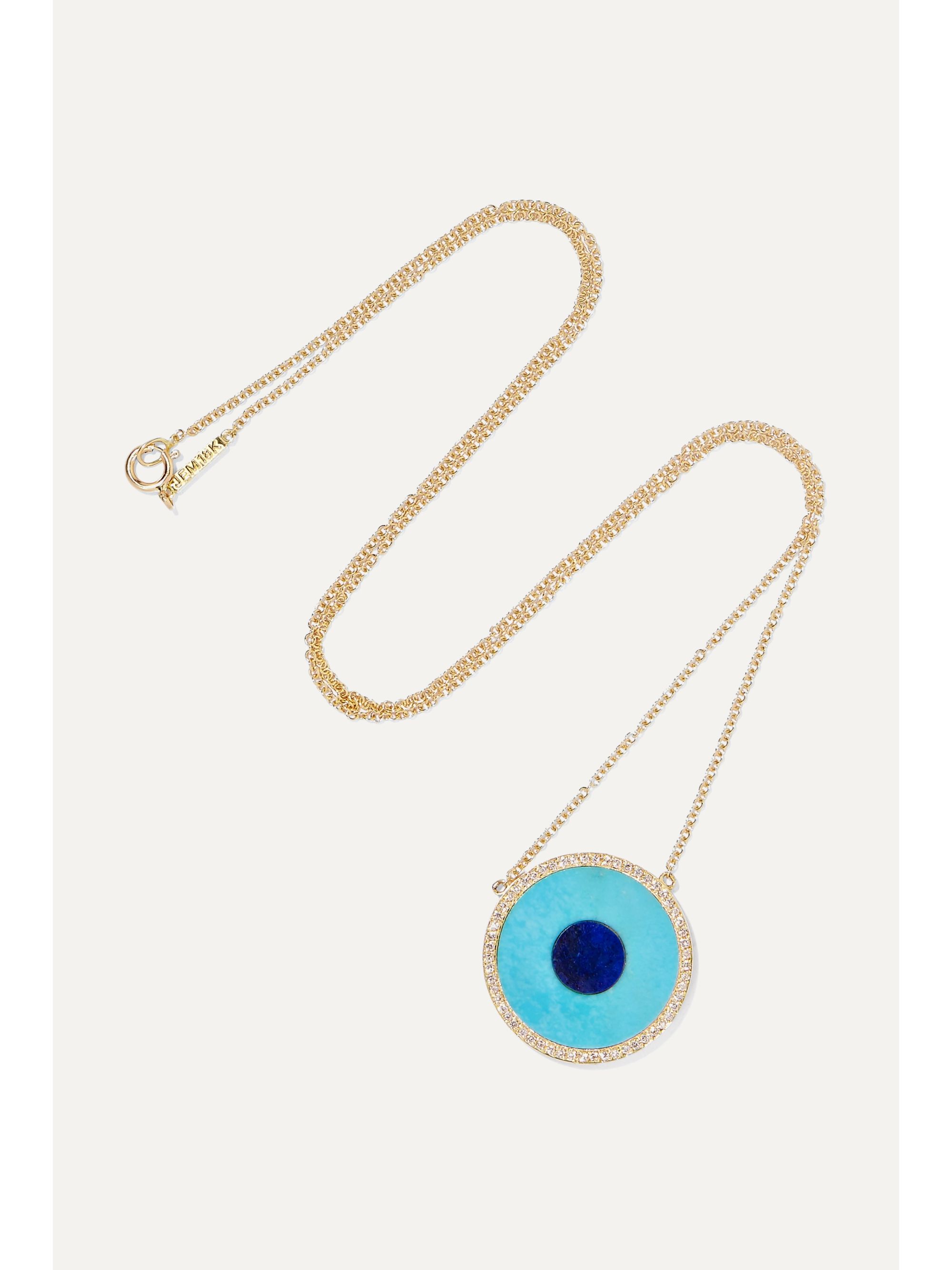 Meyer | Mini Evil Eye Necklace Diamond Inlay Evil Eye Necklace Jenn...