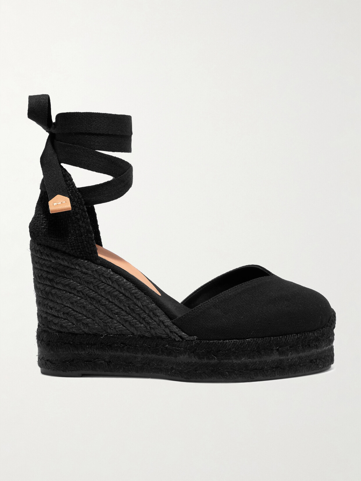 Castaã±er + Net Sustain Chiara 80 Canvas Wedge Espadrilles In Black