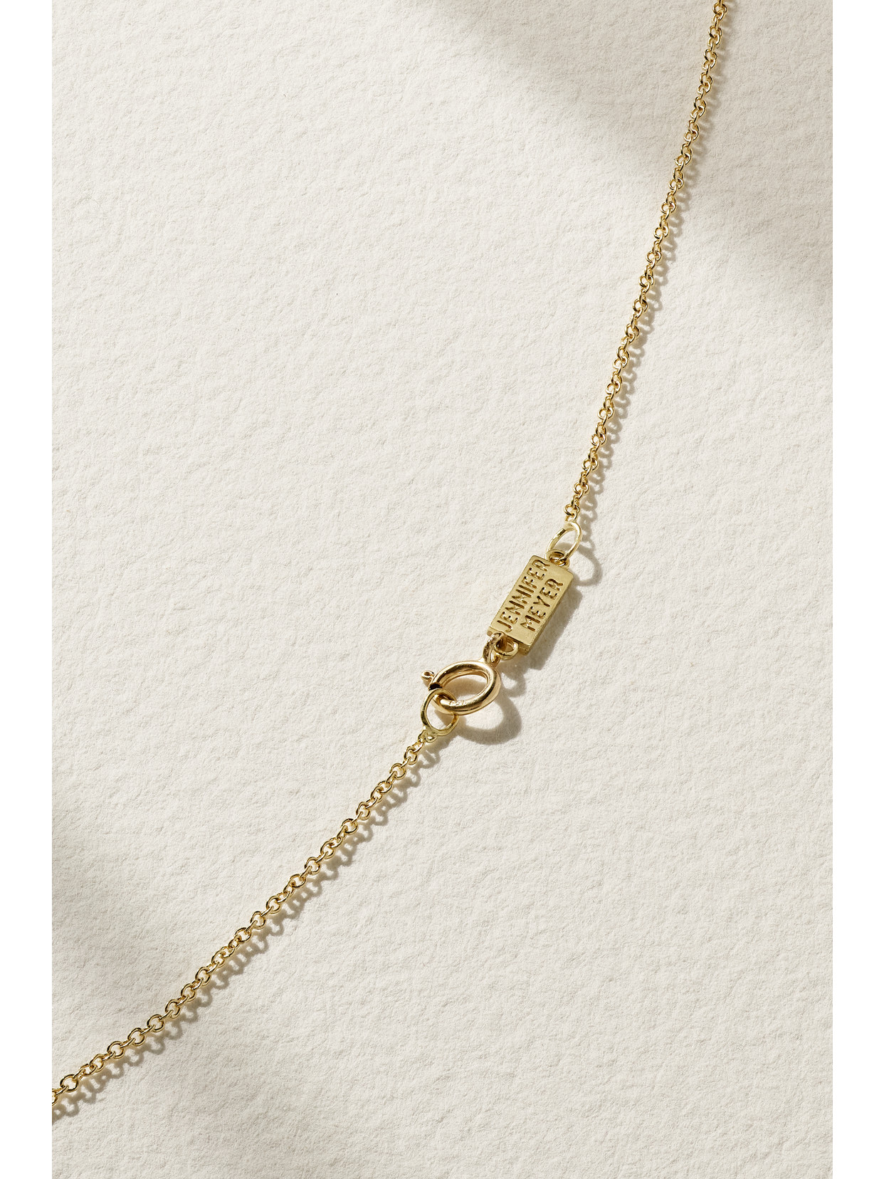 Shop Jennifer Meyer Wishbone 18-karat Gold Diamond Necklace