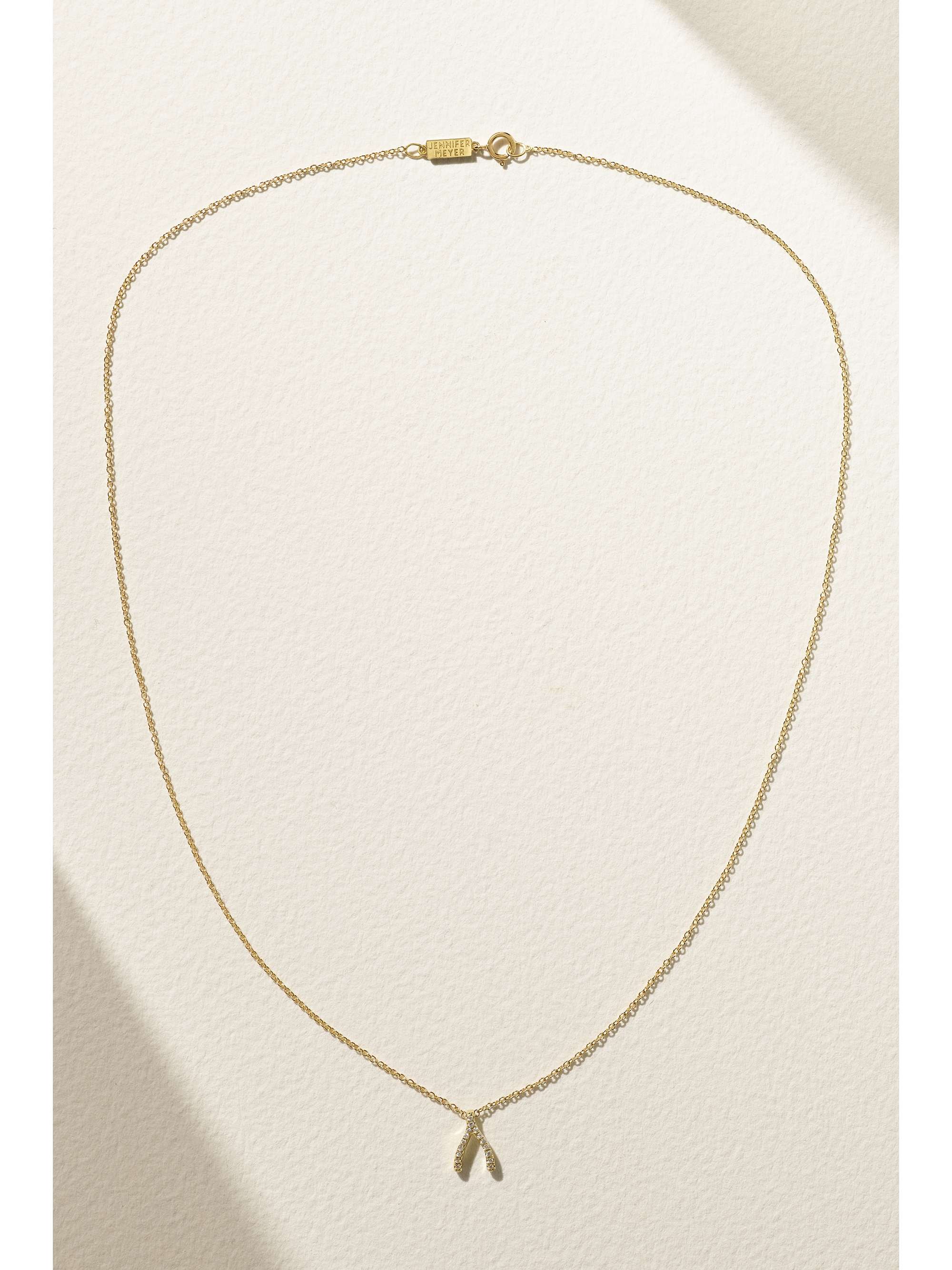 JENNIFER MEYER Wishbone 18-karat gold diamond necklace