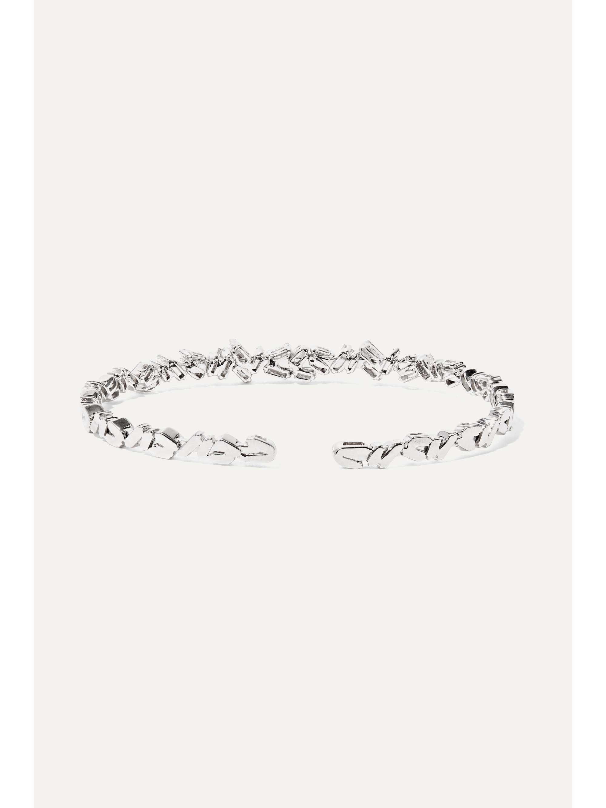SUZANNE KALAN 18-karat white gold diamond cuff