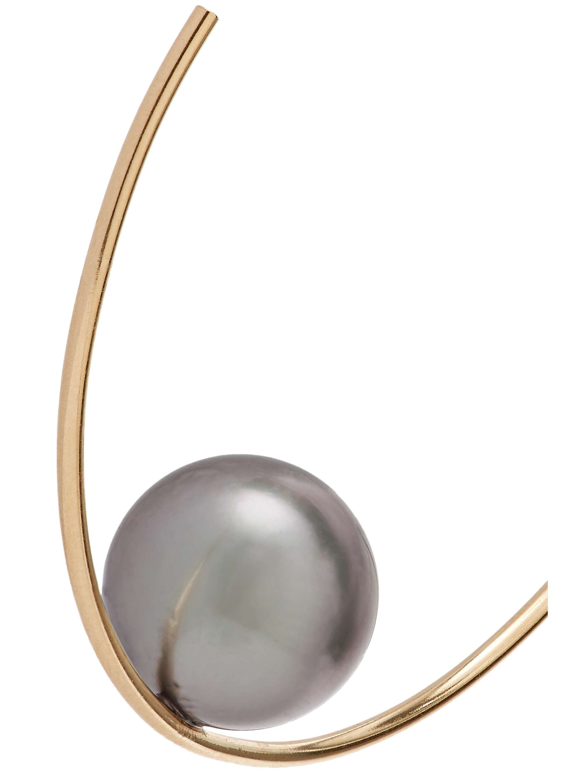 MIZUKI 14-karat gold pearl hoop earrings