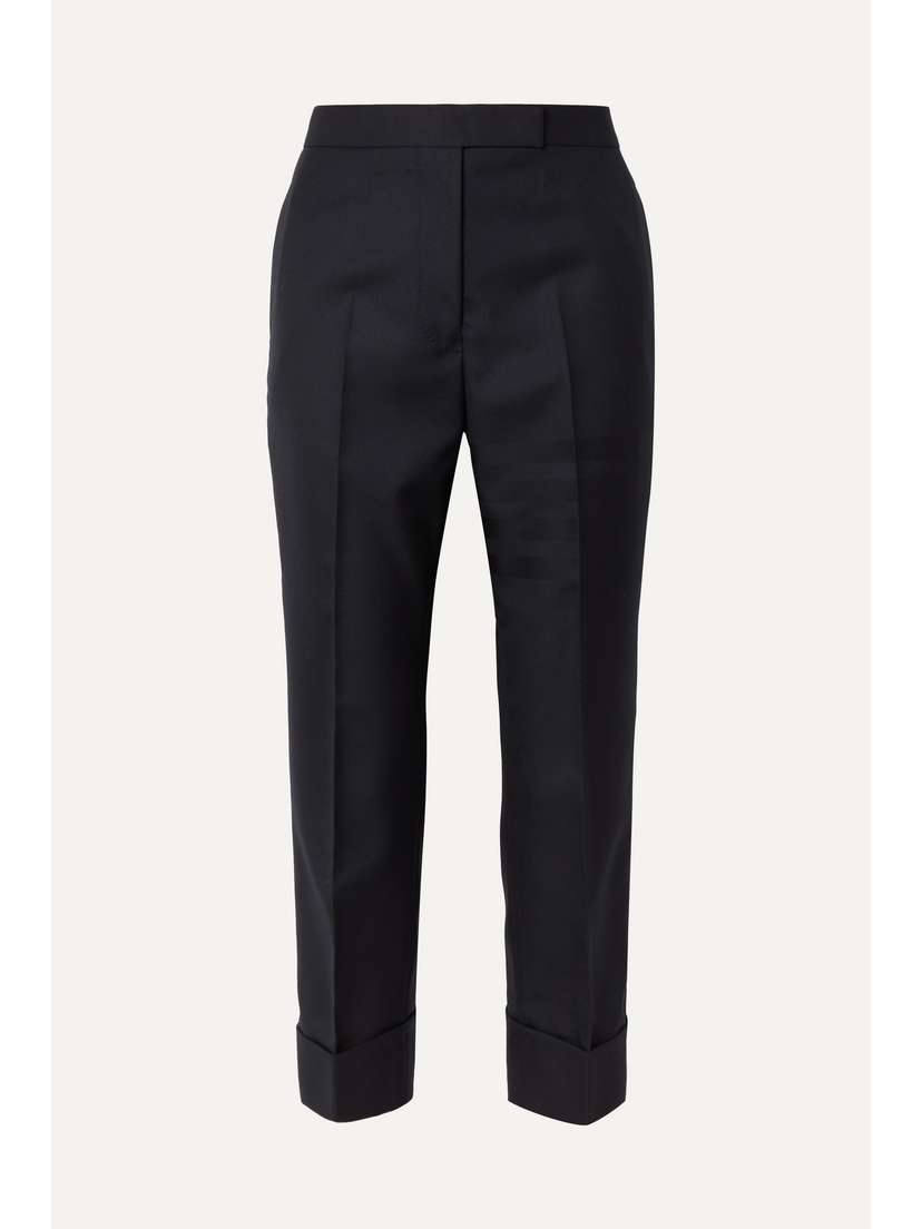 Thom Browne Cropped Wool-blend Twill Straight-leg Pants