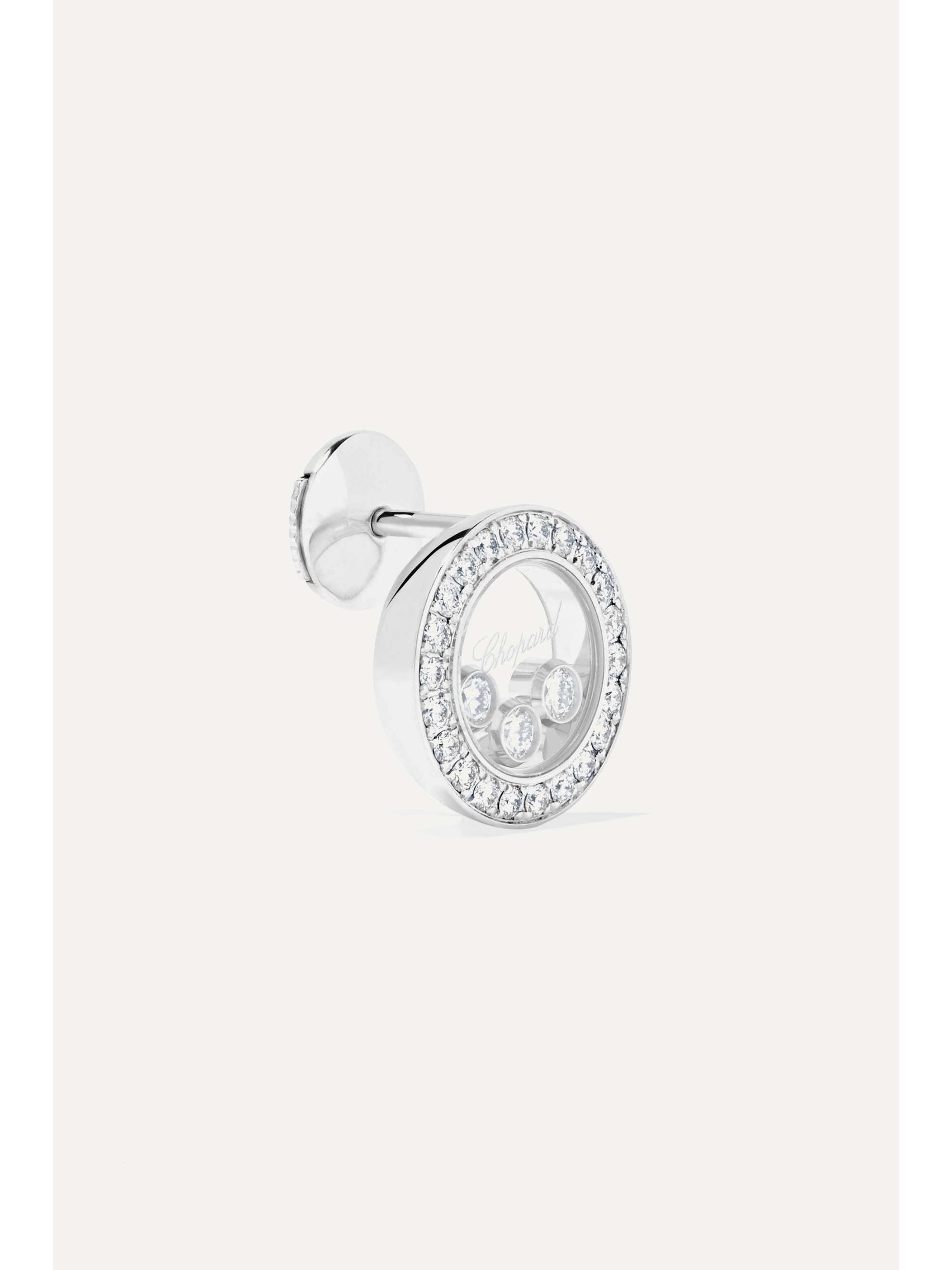 CHOPARD Happy Diamonds Ohrringe aus 18 Karat Weißgold mit Diamanten