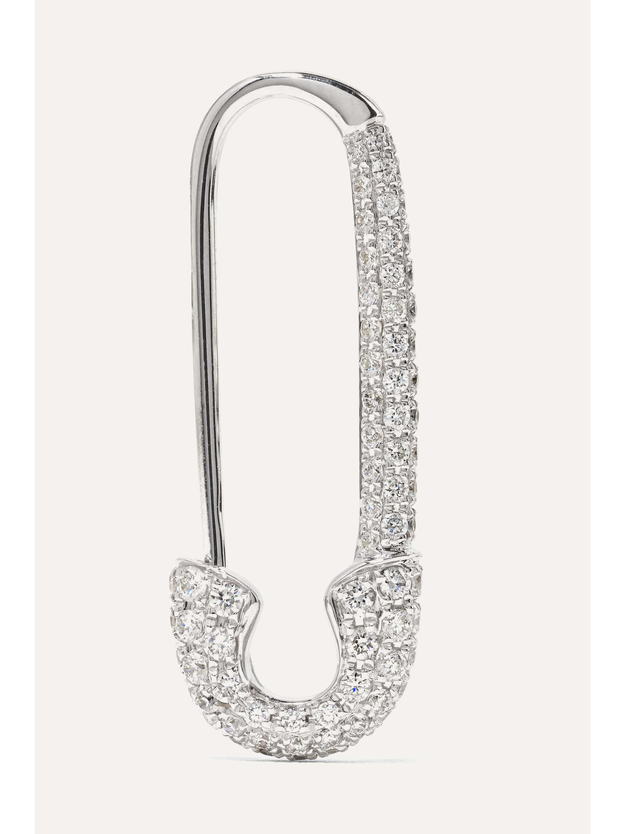 ANITA KO Safety Pin 18-karat rose gold sapphire earring