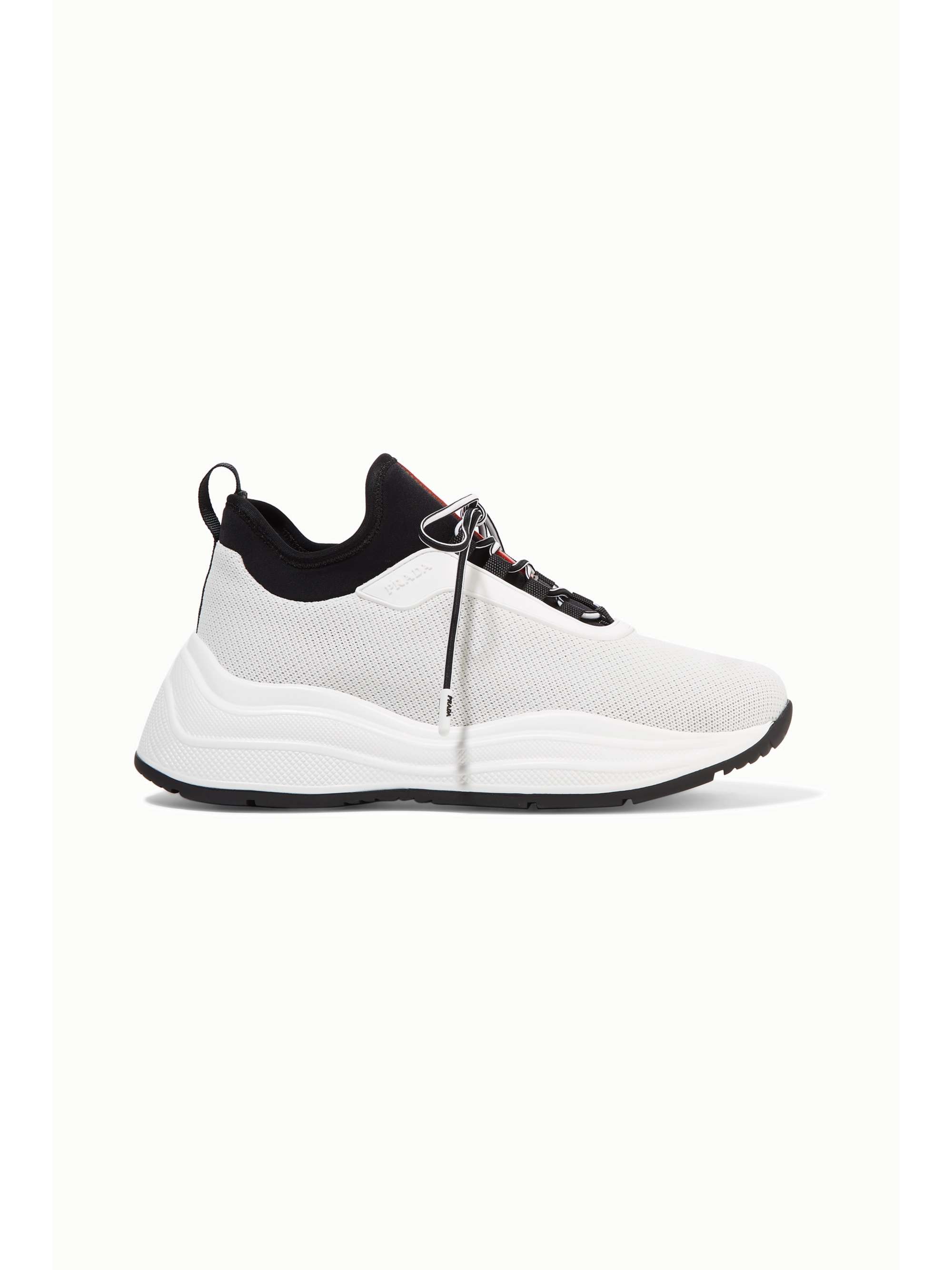 White America's Cup rubber, nylon and mesh sneakers | PRADA | NET-A-PORTER