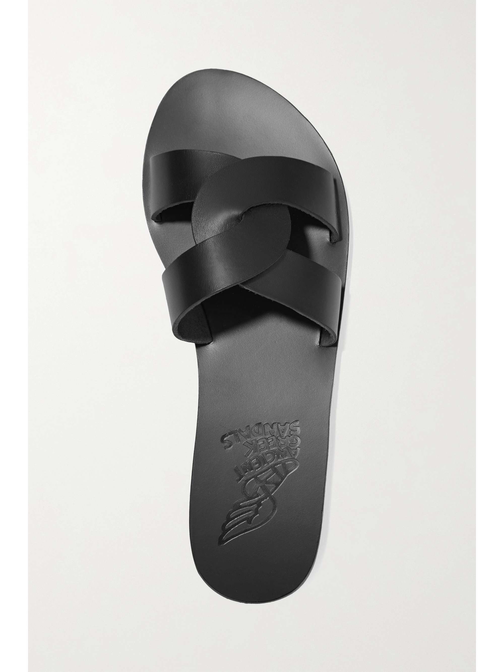 ANCIENT GREEK SANDALS Desmos cutout metallic leather slides